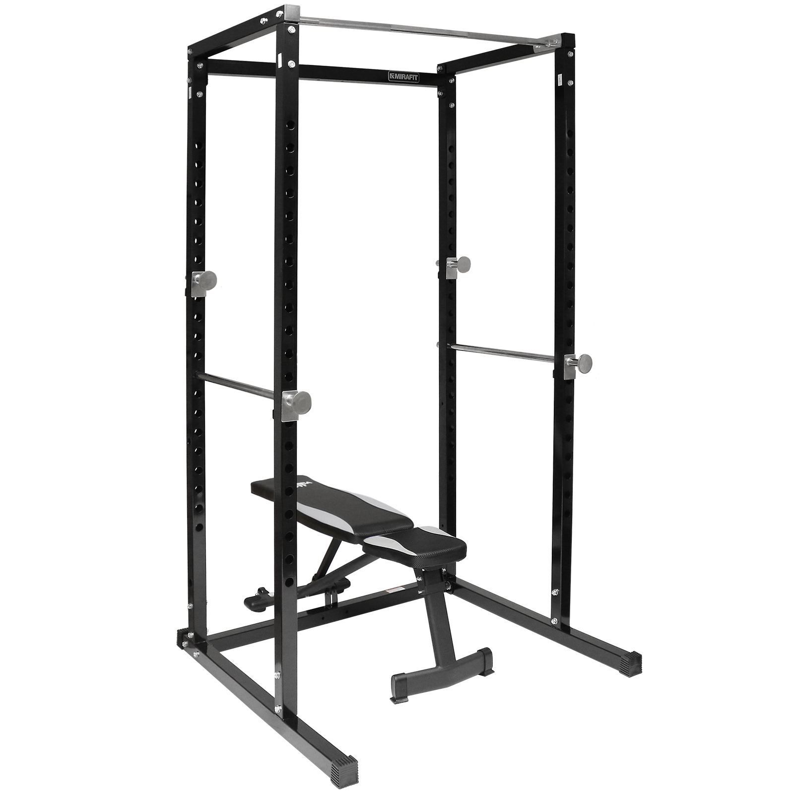 Mirafit Power Cage Squat Rack & Pull Up Bar with Adjustable Folding