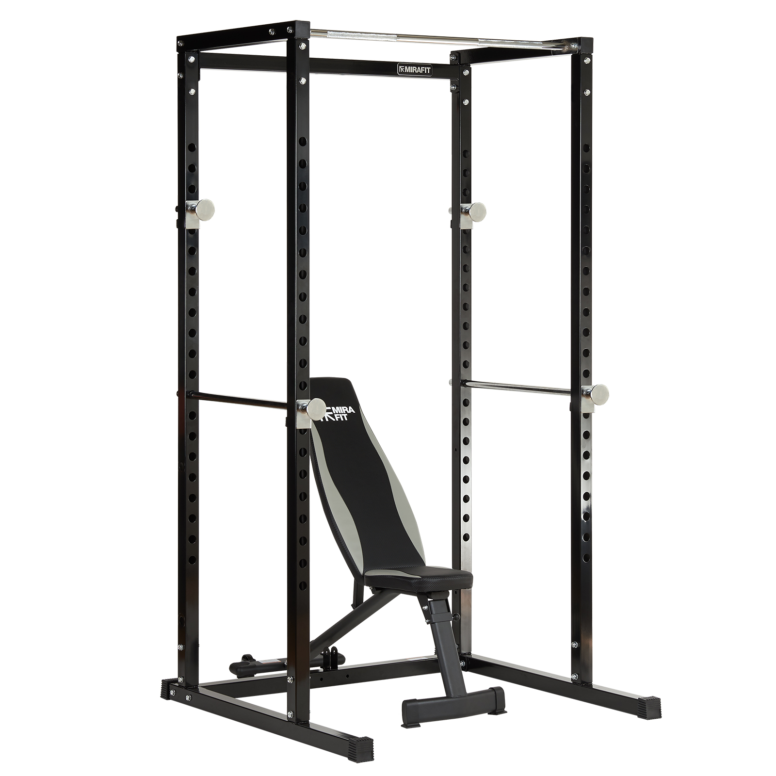 mirafit adjustable weight bench & squat rack kit