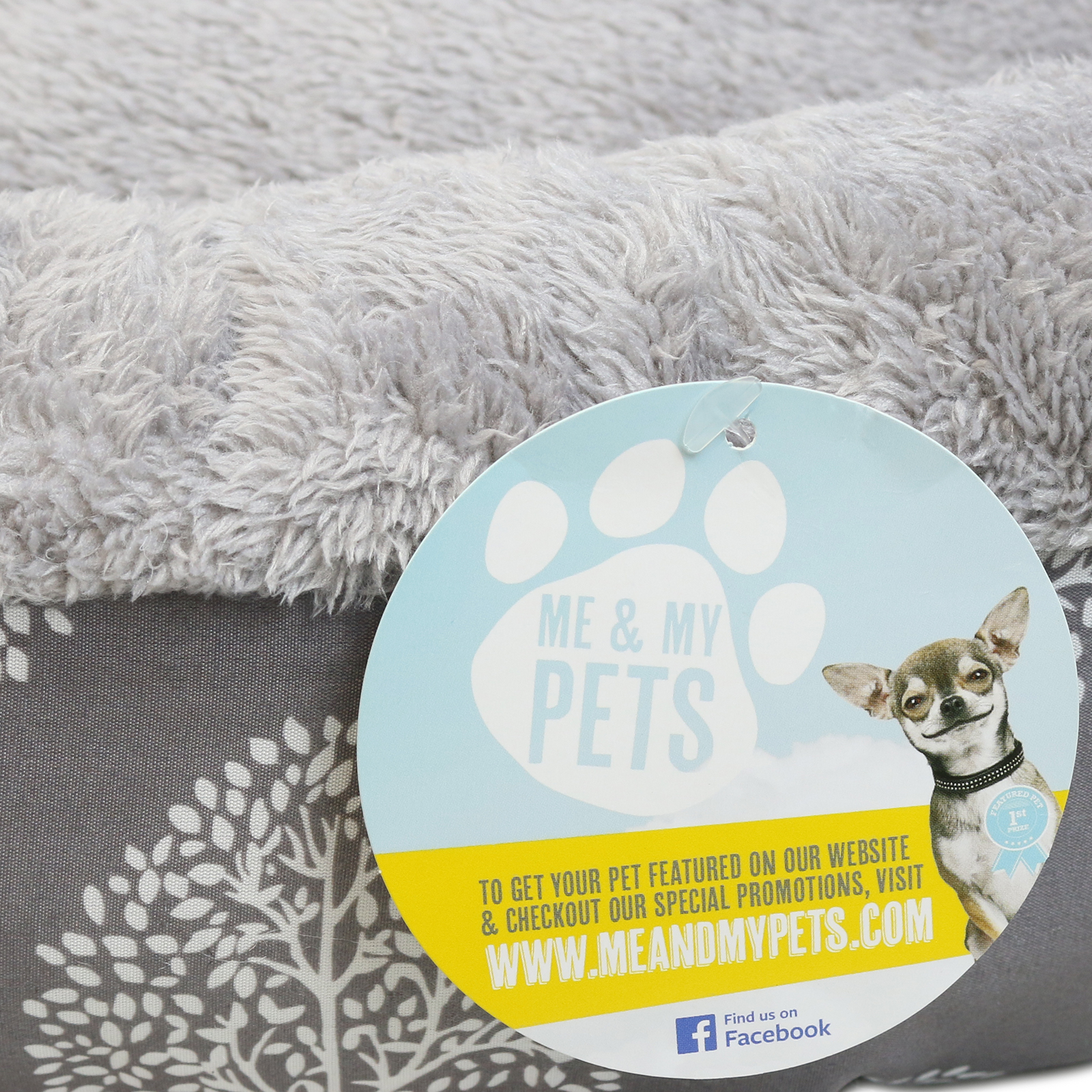 ME & MY PETS SOFT GREY WASHABLE DOG/PUPPY/CAT BED WARM COSY ROUND CUSHION S/M/L