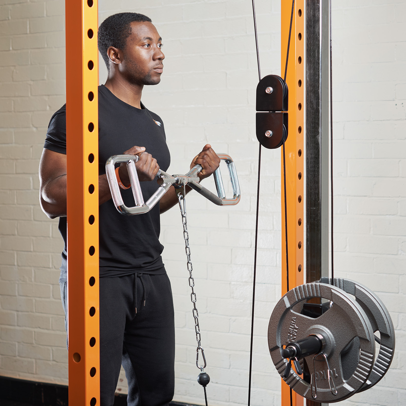 Mirafit 27" Multi Grip Bicep Curl & Row Bar Attachment Gym Cable Handle