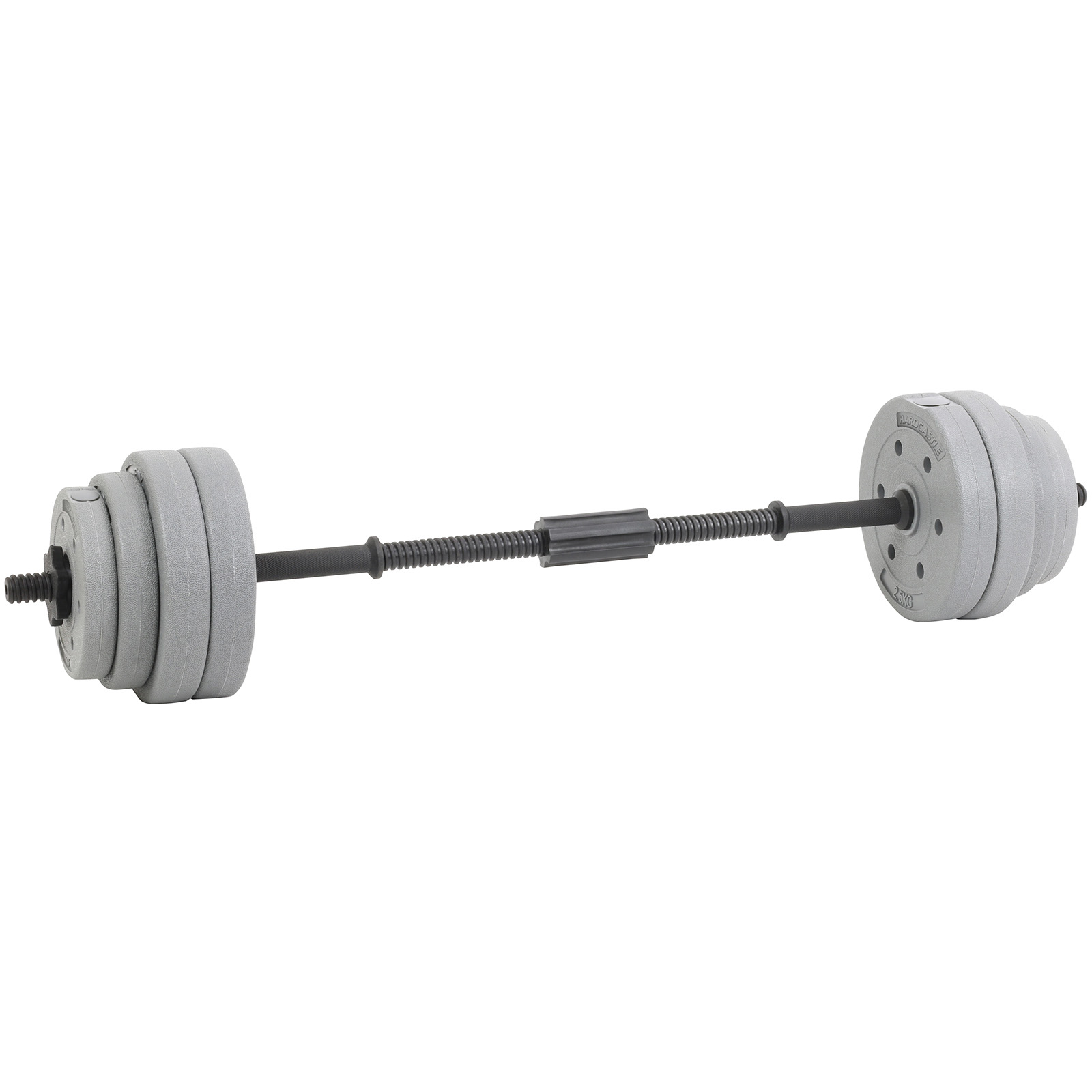 Hardcastle Ensemble Barre de Poids Haltère Musculation Réglable de 30kg Gris