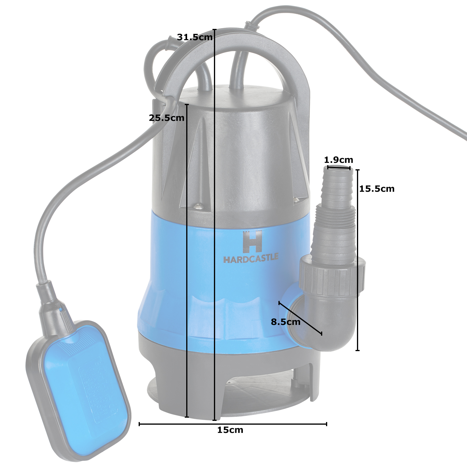 Hardcastle Electric Submersible Water Pump Drain Pond/Swimming Pool/Hot