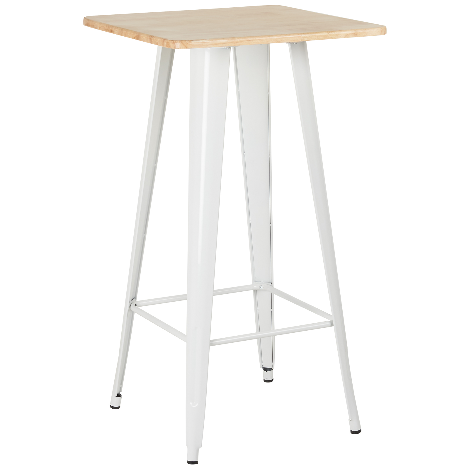 Details About Hartleys Tall White Wood Top Bar Stool Table Kitchen Home Cafe Bistro