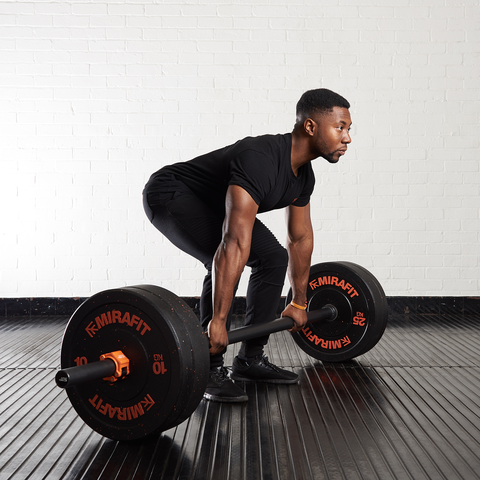 Mirafit Black 7ft Axle Bar Strongman Weightlifting Olympic 2" Grip