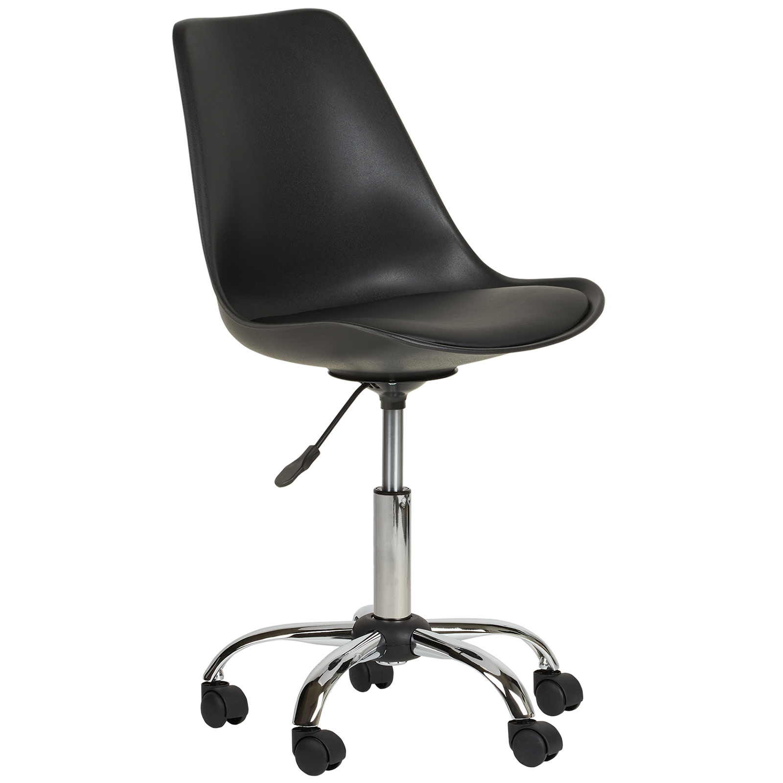 Black Cushioned Swivel Adjustable Faux Leather Desk Chair Office Chair