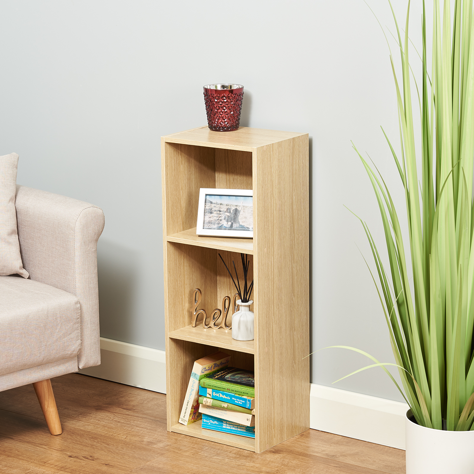 HARTLEYS OAK WOOD Bookcase Storage Freestanding Display Shelf/Shelving