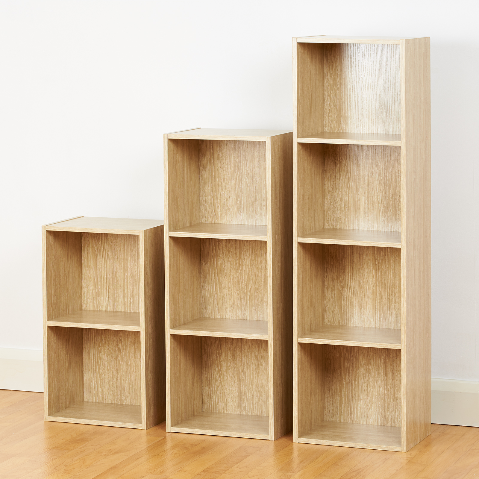 9 Cube Oak Effect Modular Wooden Storage Unit 4 Tier Shelf Display