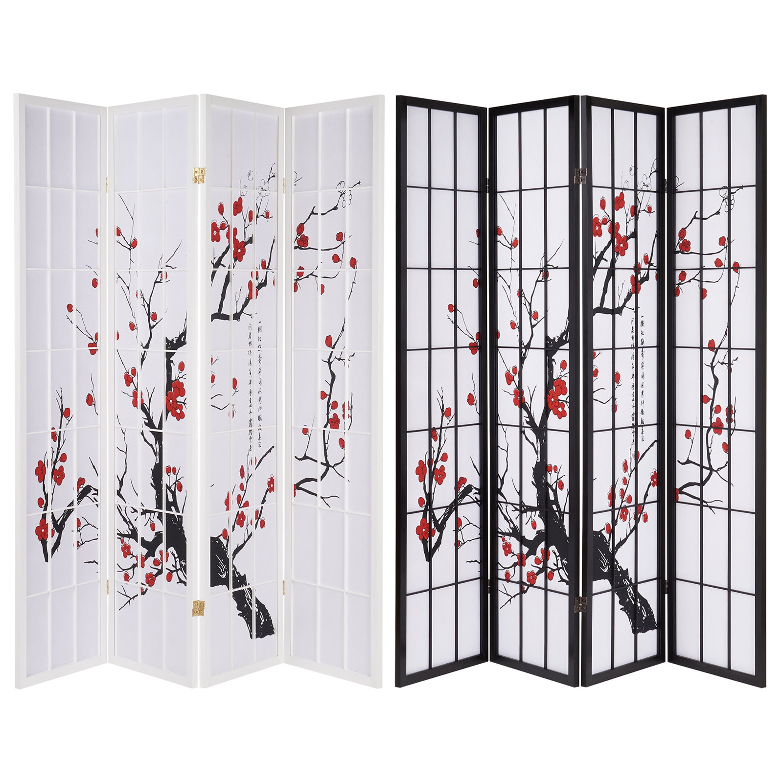 Hartleys 4 Panel Japanese Room Divider Cherry Blossom Privacy Screen/Partition eBay