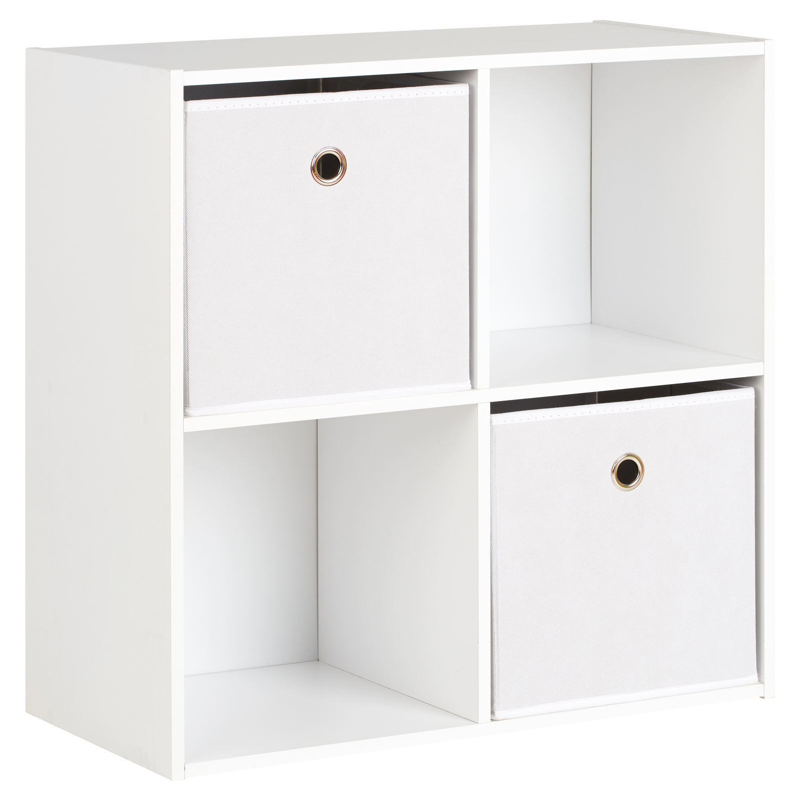 Furniture Hartleys White 4 Cube Storage Display Unit Bookcase