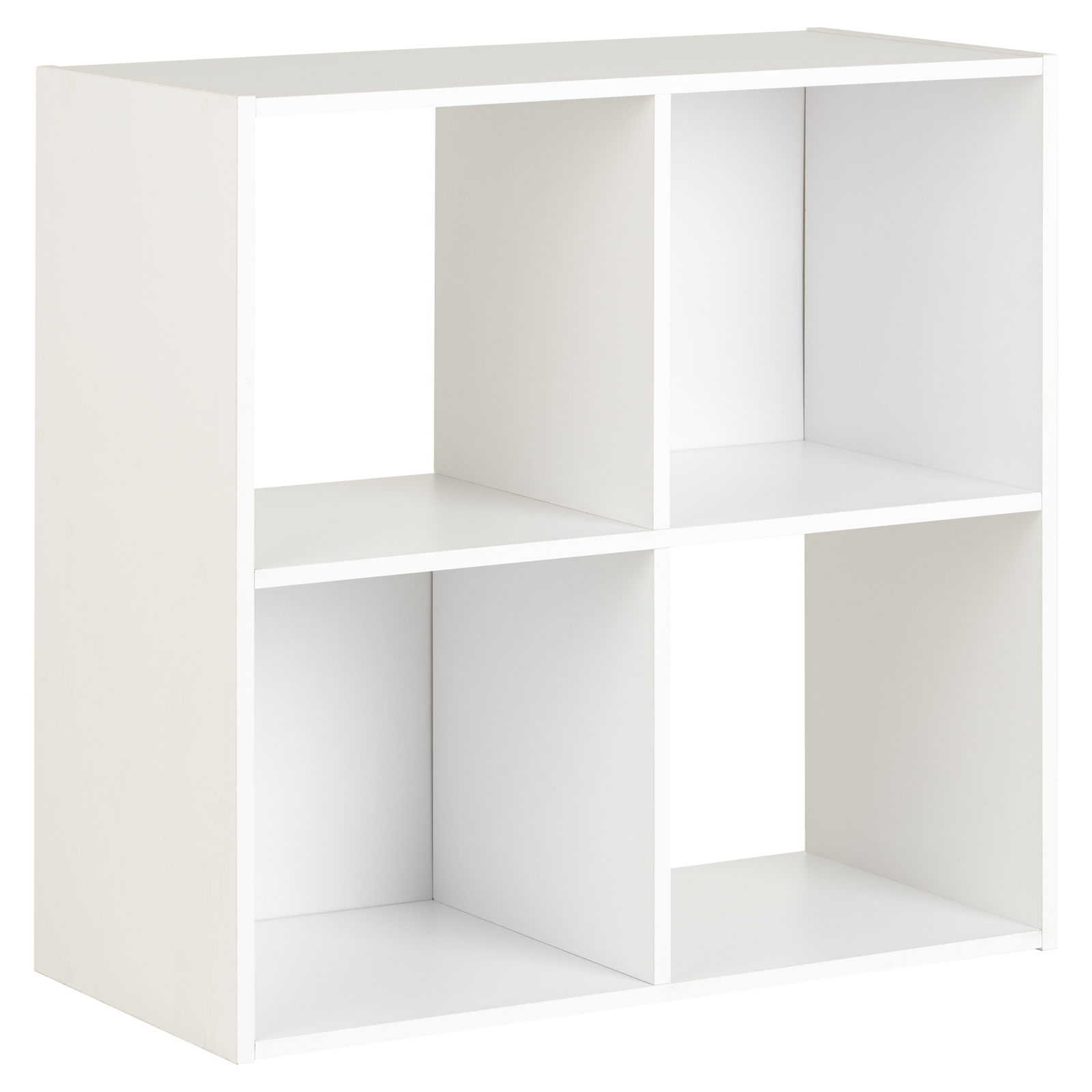 HARTLEYS WHITE 4 Cube Modular Square Shelving Unit & Fabric Storage Box