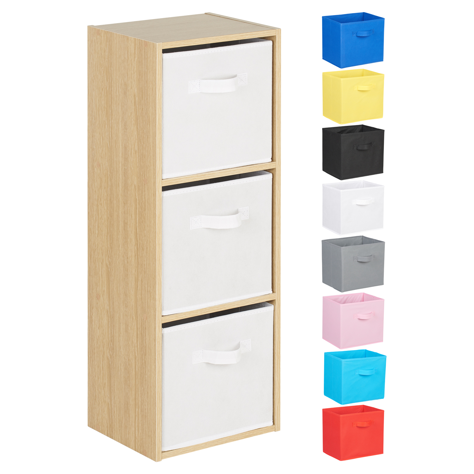 Hartleys Cabinet Noir A 6 Cubes /& 3 Bacs de Rangement Rouge