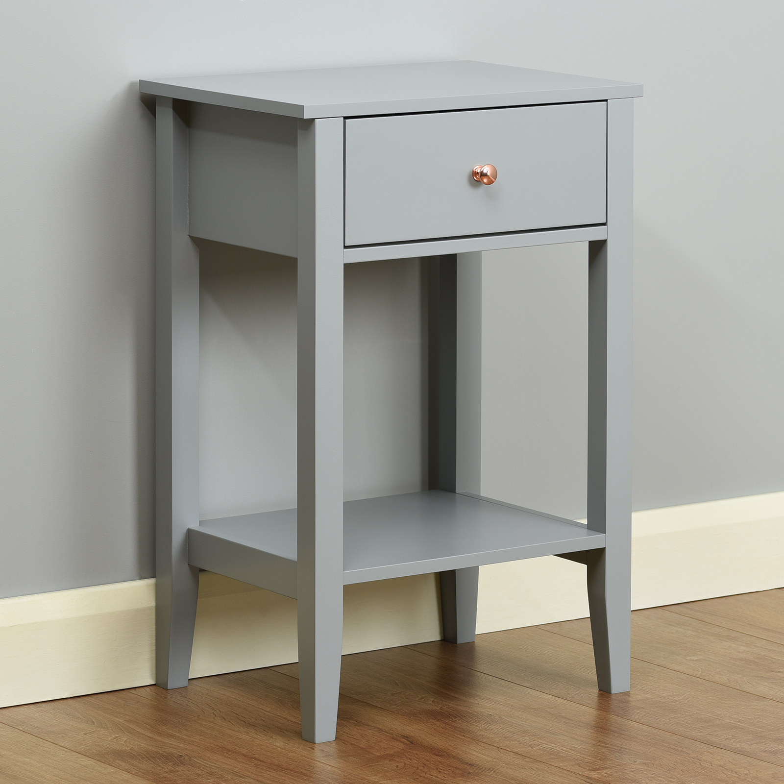 Hartleys Grey & Rose Gold Table Bedroom/Living Room Side/Bedside