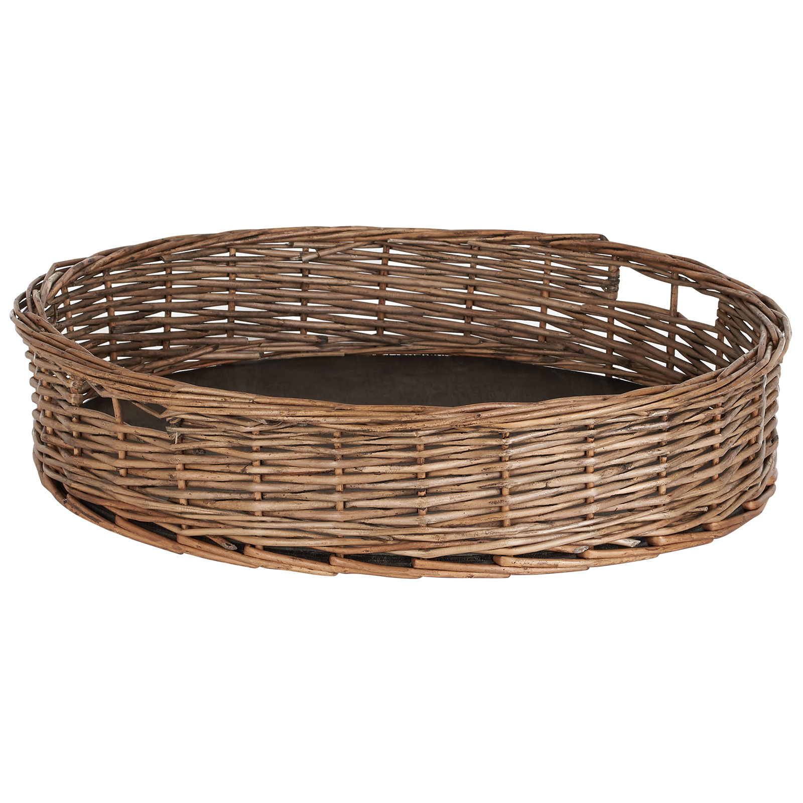 Hartleys Round Wicker Serving Tray Decorative Wooden Platter