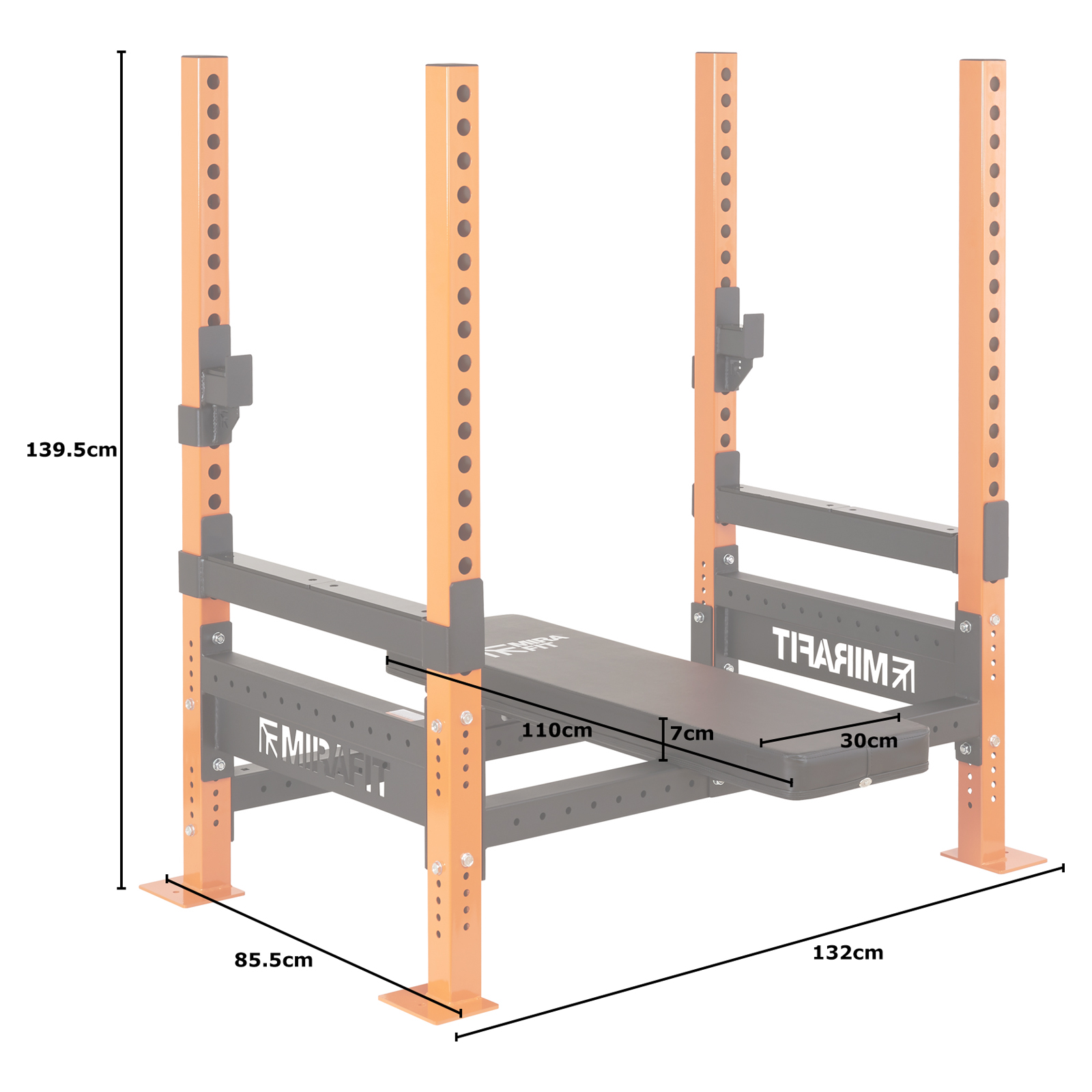 Mirafit M2 Bench Press Rack Chest Home Gym Strength Weight Bar