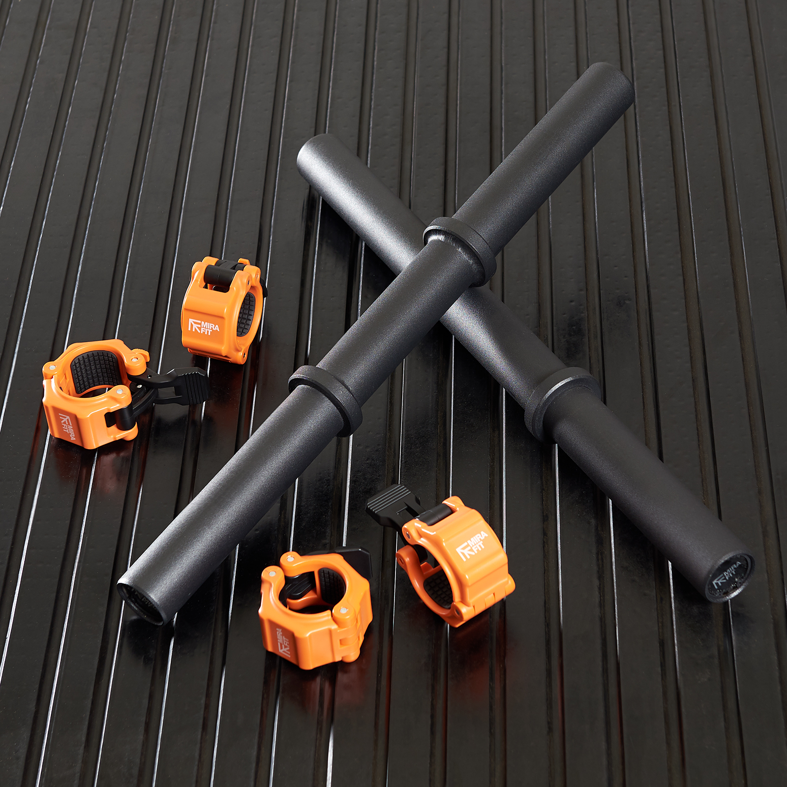 Mirafit Thick Grip Olympic Dumbbell Bars Strength Training Equipment