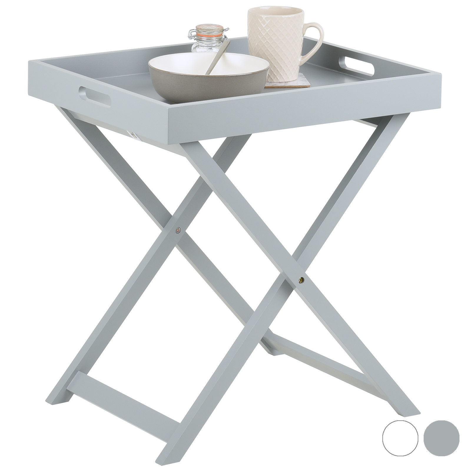 Details About Hartleys Folding Butlers Side Table Portable Wooden Serving Tray Drinks Dinner