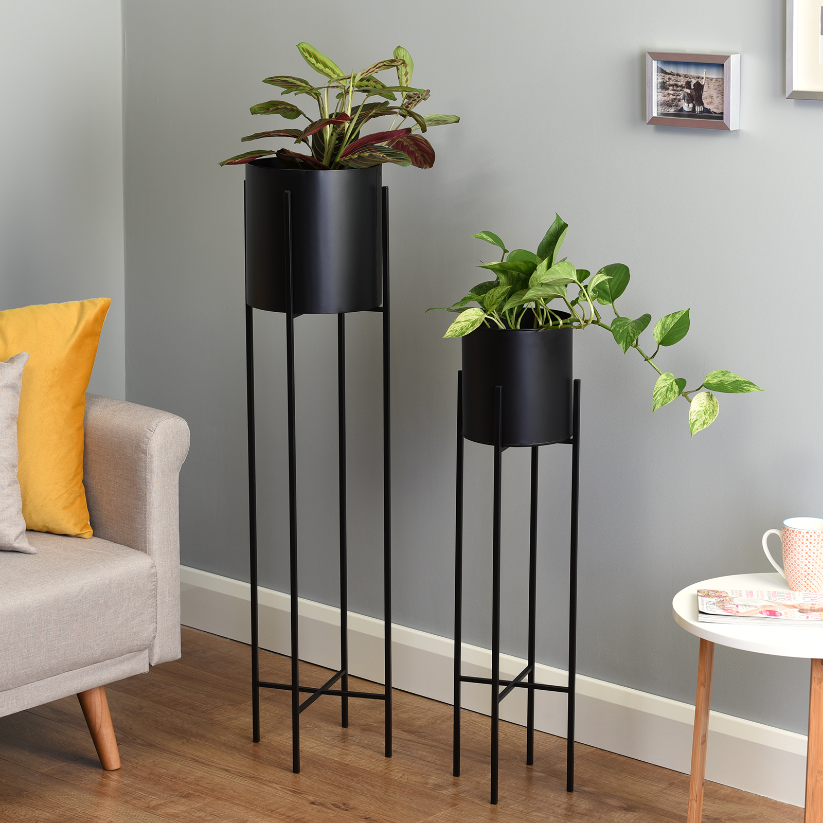 thumbnail image 2 of Lighterday Adjustable Metal Plant Stand, Black Plant Pot Stand/Corner Shelf For Home/Garden Indoor/Outdoor Decoration (Round 2 of 9