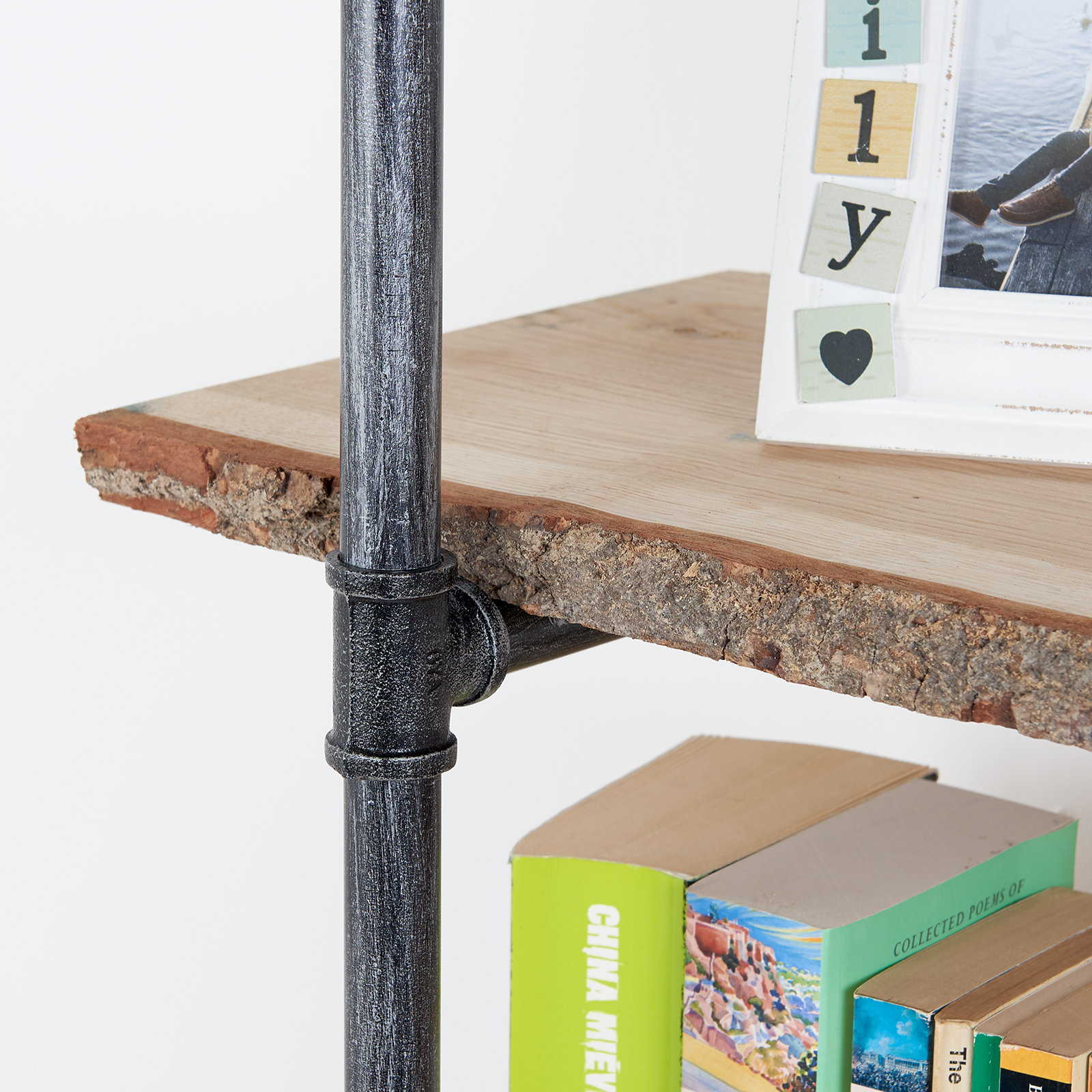 Hartleys 3 Tier Industrial Iron Pipe Shelf Brackets Wall Mount Shelving