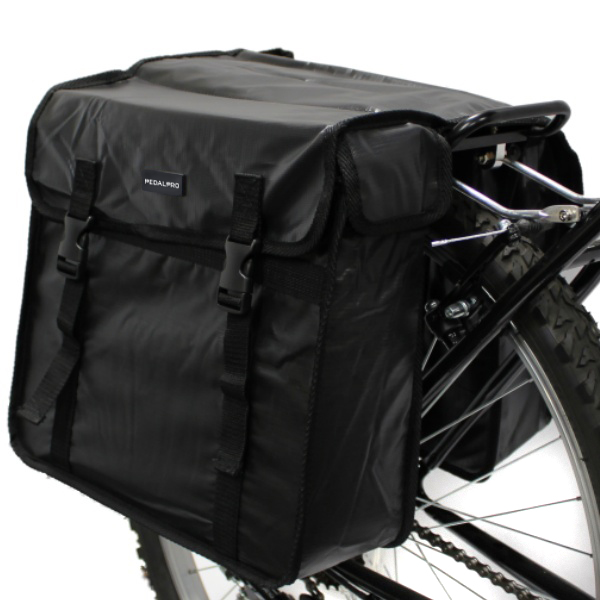 PEDALPRO DOUBLE WATERPROOF BICYCLE REAR RACK PANNIER TOP BAG BIKE/CYCLE COMMUTER eBay
