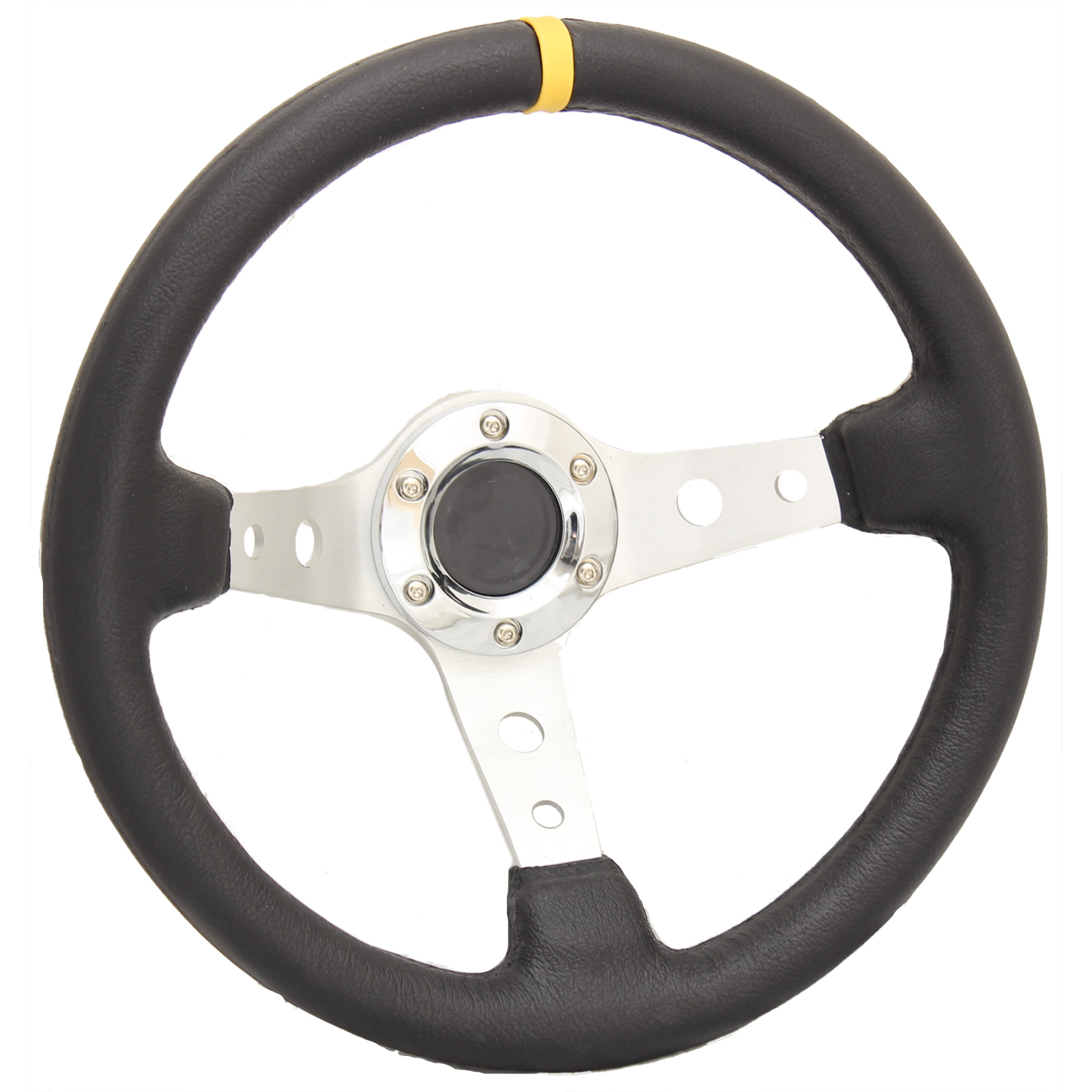 SILVER DEEP DISH DRIFTING/TRACK CAR STEERING WHEEL RACE/SPORTS/DRIFT