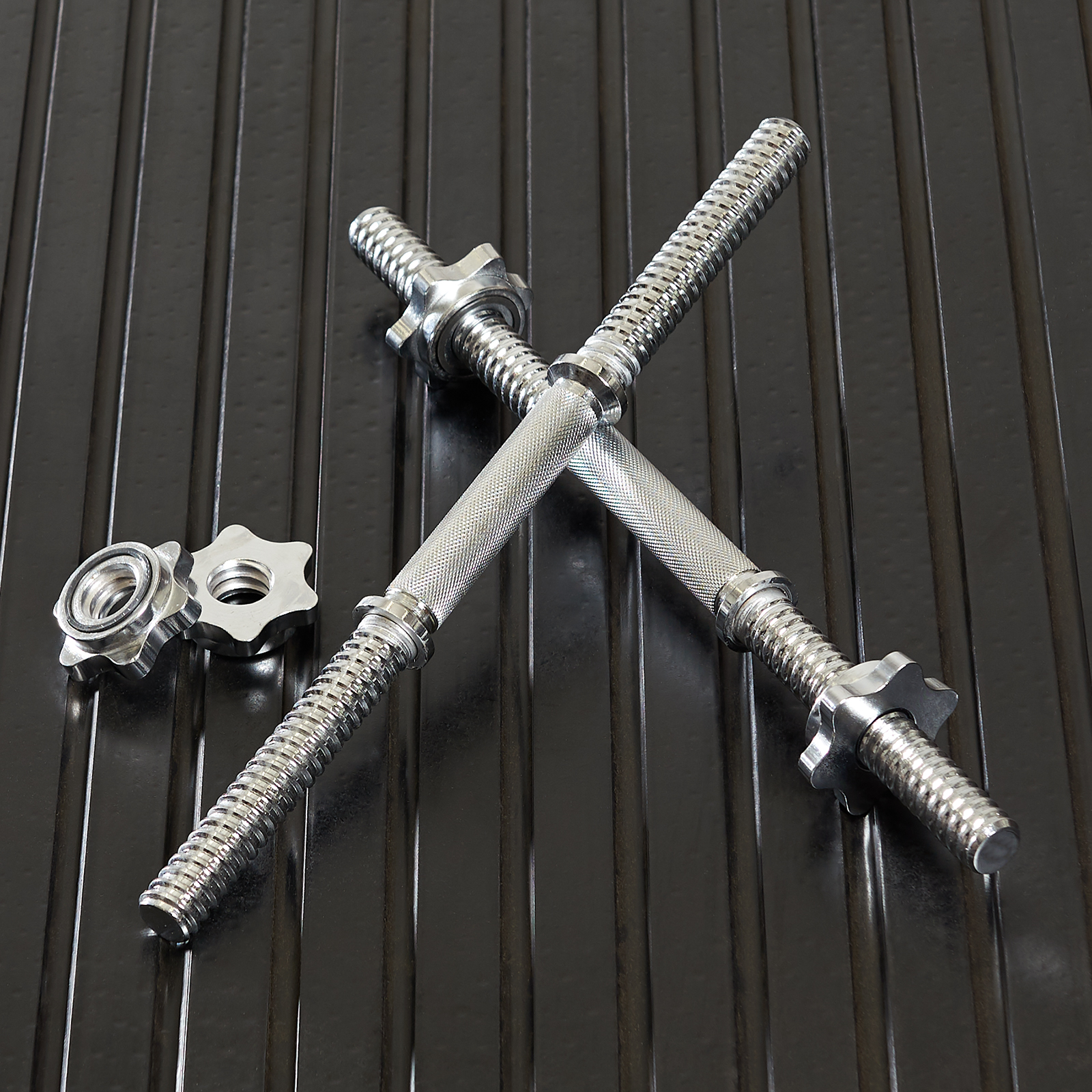 Mirafit 18" Dumbbell Bars & Spinlock Collars Free Weight/Plate/Dumbell