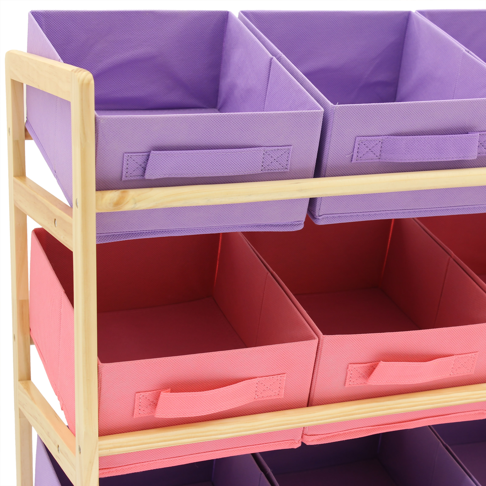 Hartleys 3 Tier Storage Shelf Unit Kids Childrens Bedroom Nursery Boxes