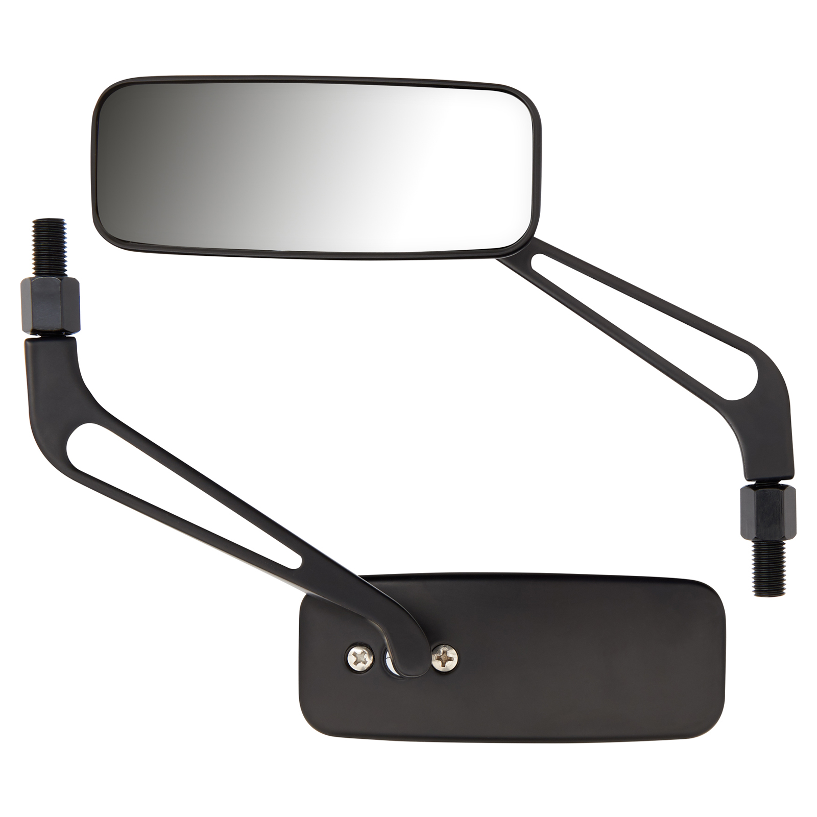 RYDE BLACK 10MM/8MM RECTANGLE UNIVERSAL MOTORCYCLE MIRRORS BIKE ...