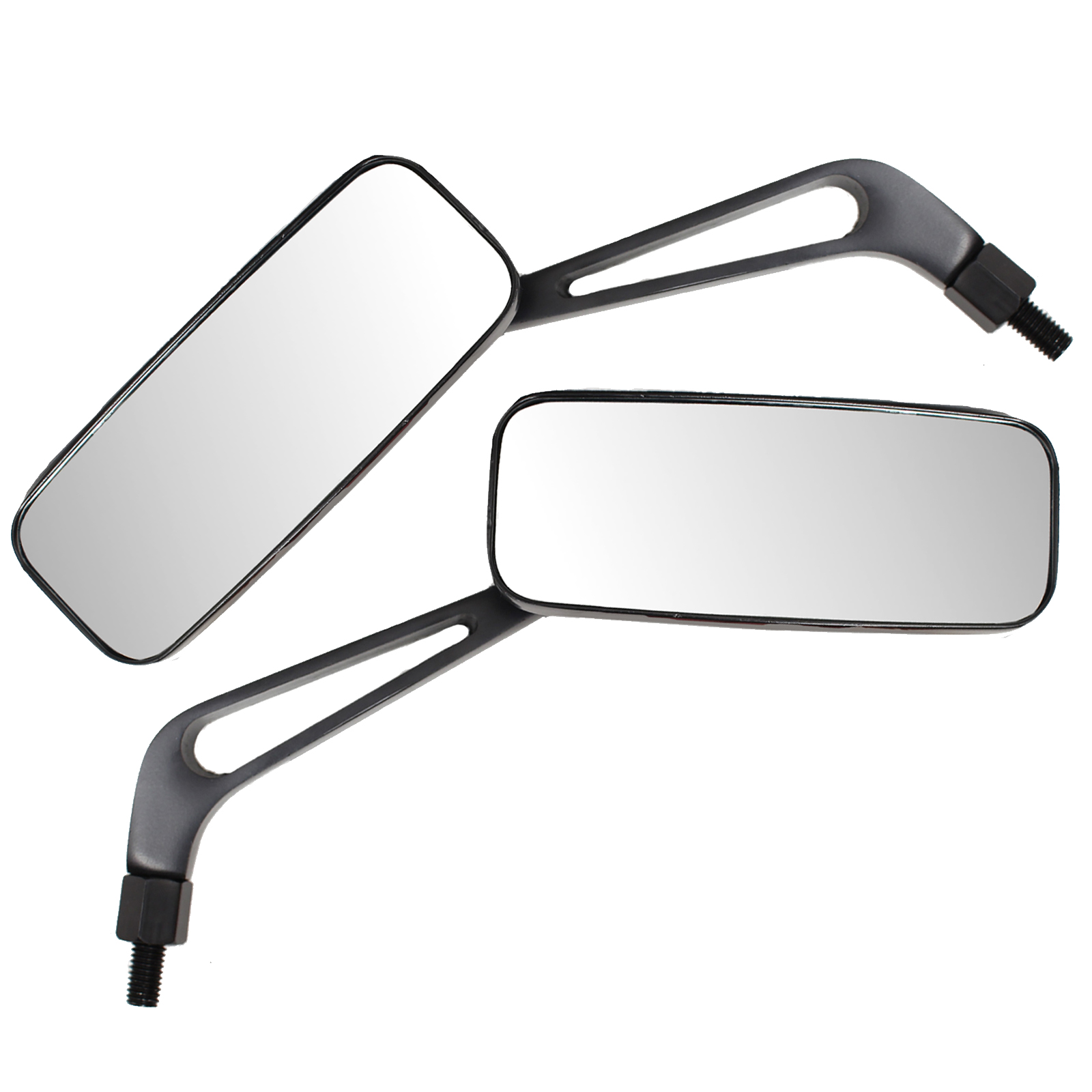 Ryde Black 10mm 8mm Rectangle Universal Motorcycle Mirrors Bike