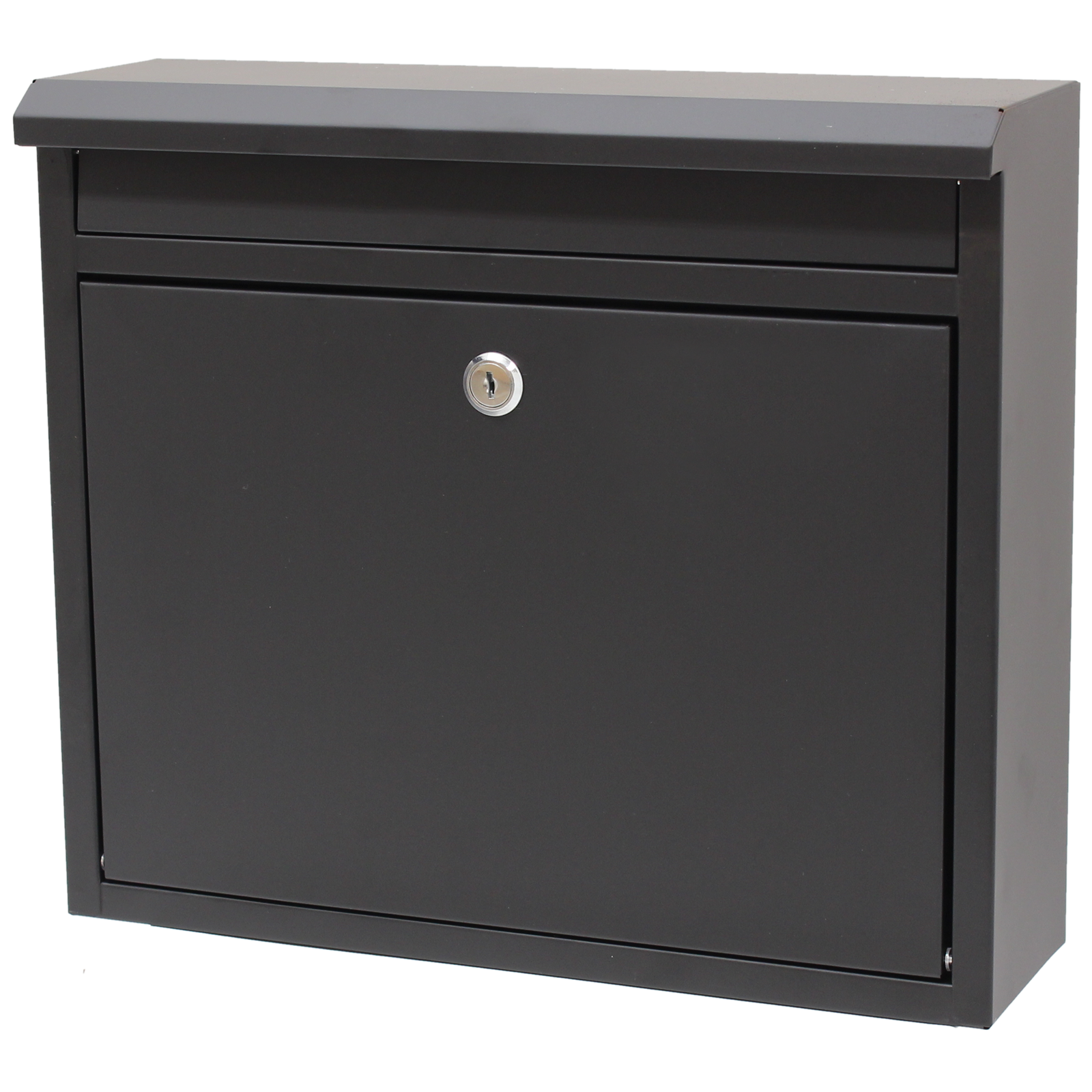 BLACK LOCKING OUTDOOR MAILBOX/POSTBOX LETTER/MAIL/POST BOX HOUSE WALL