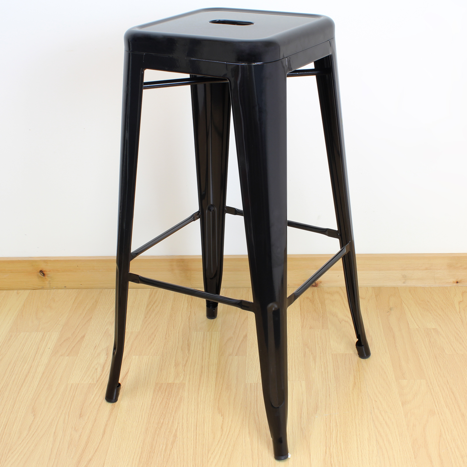 Hartleys Black Metal High Stools Industrial Breakfast Bar/Cafe/Bistro