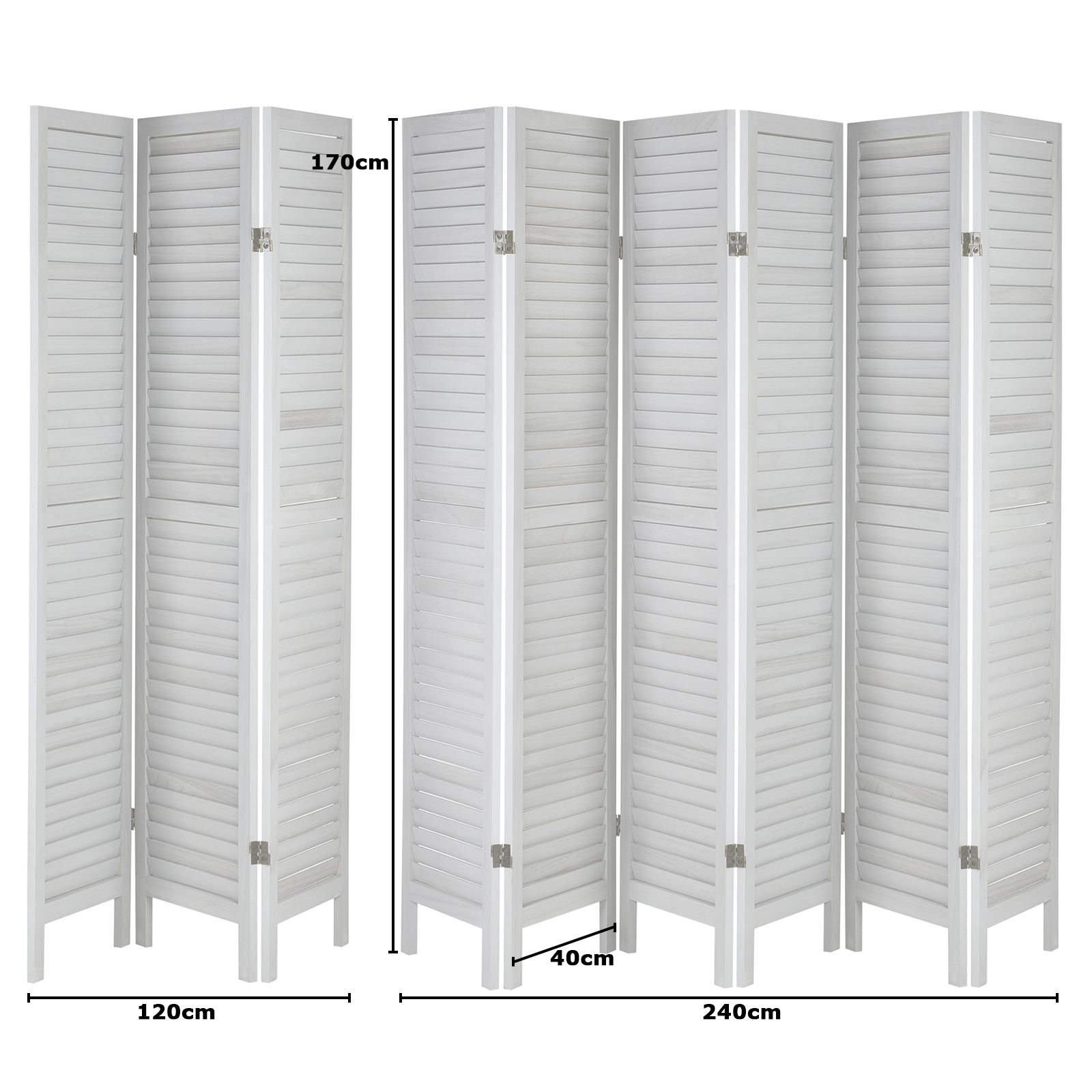 WOODEN SLAT ROOM DIVIDER PRIVACY SCREEN/PARTITION/BLIND WIDE SHABBY