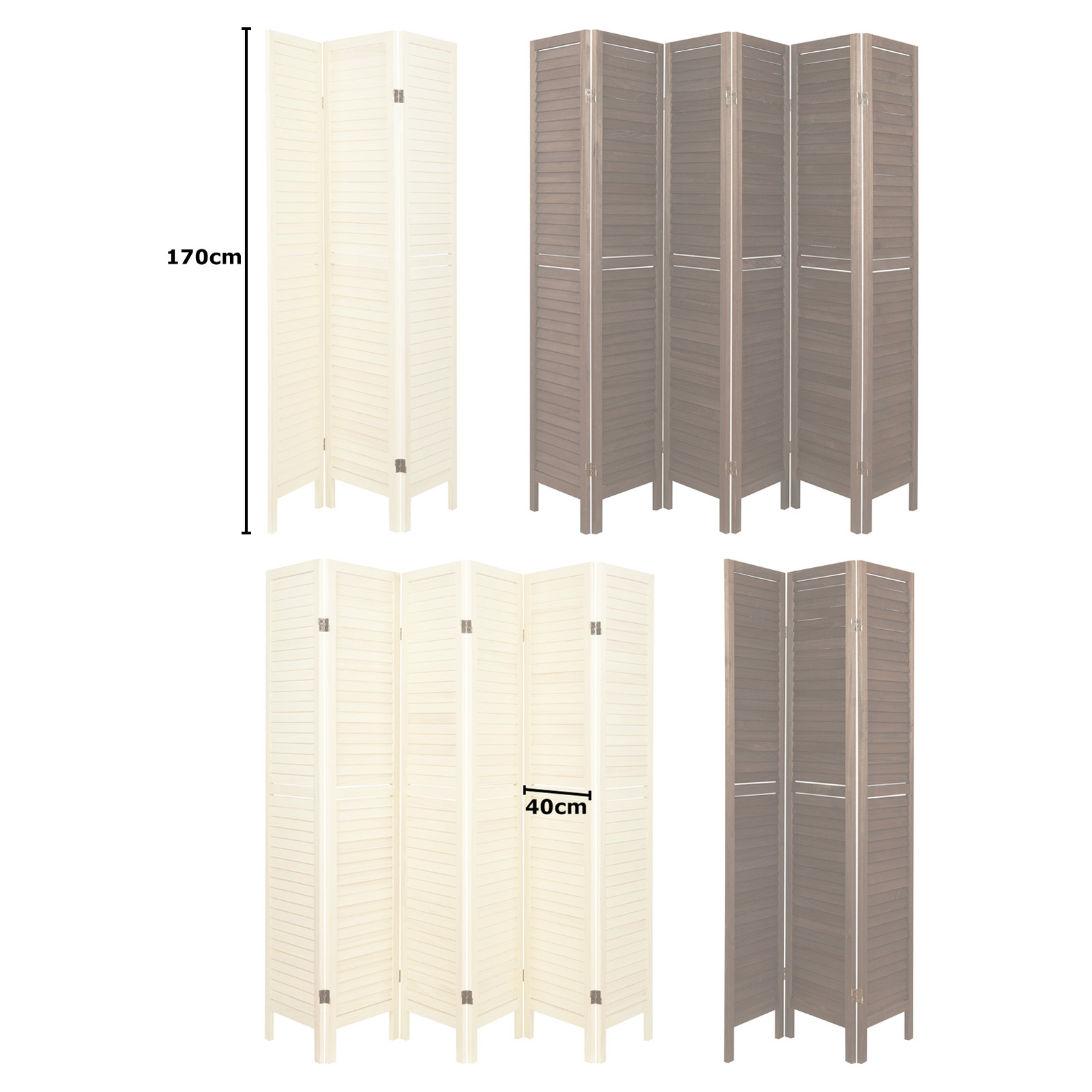 WOODEN SLAT ROOM DIVIDER PRIVACY SCREEN/PARTITION/BLIND WIDE SHABBY