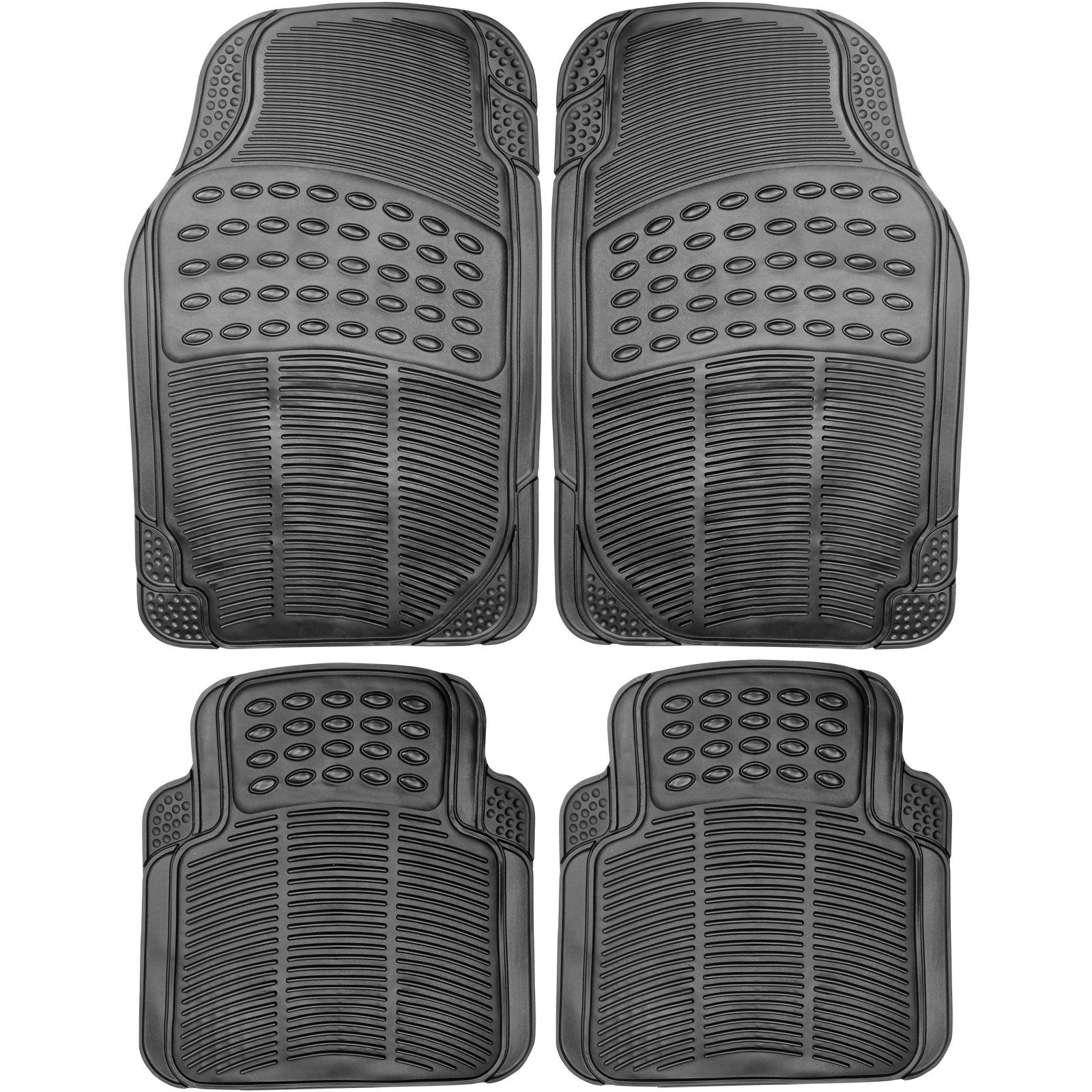 4x4/ESTATE CAR HEAVY DUTY BLACK RUBBER FLOOR MAT SET MATS FIT TO FRONT ...