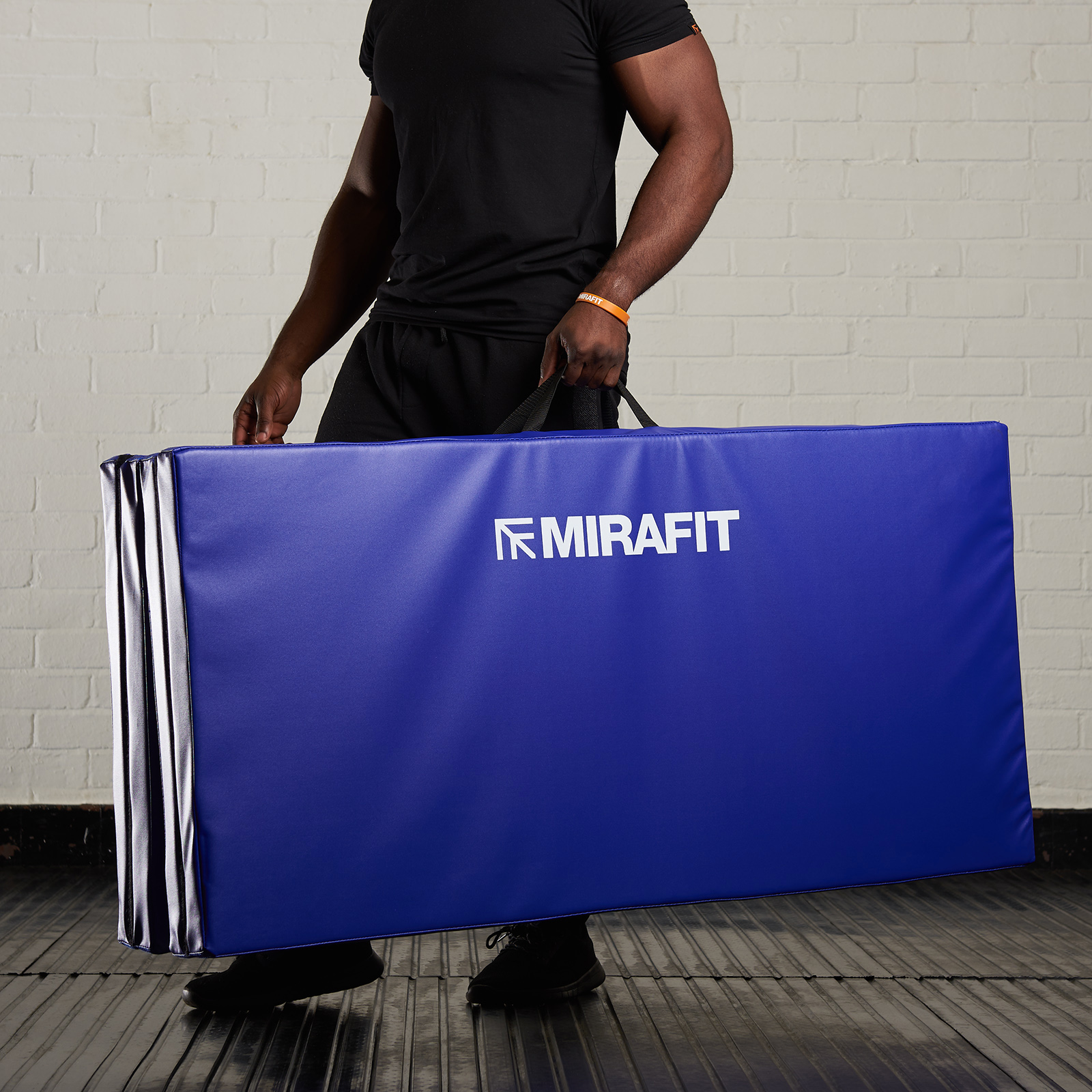 Mirafit Large Blue 8ft Folding Exercise Floor Mat Workout/Gymnastics/Ab