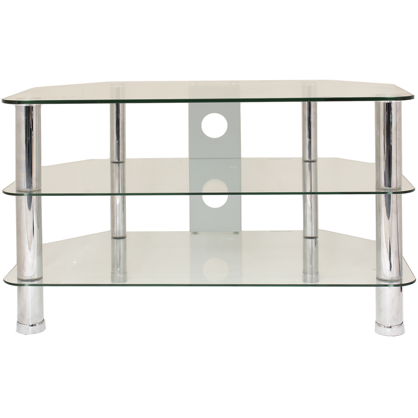 3 TIER GLASS CORNER TV STAND/SHELF LED/LCD/PLASMA/ENTERTAINMENT UNIT UP