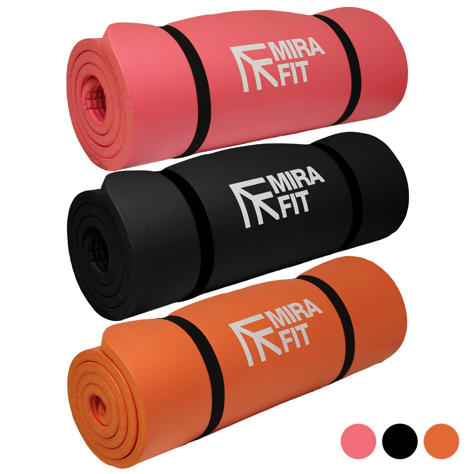 Mirafit 15mm Yoga/Fitness Exercise/Workout Floor Mat Gym Class/Pilates