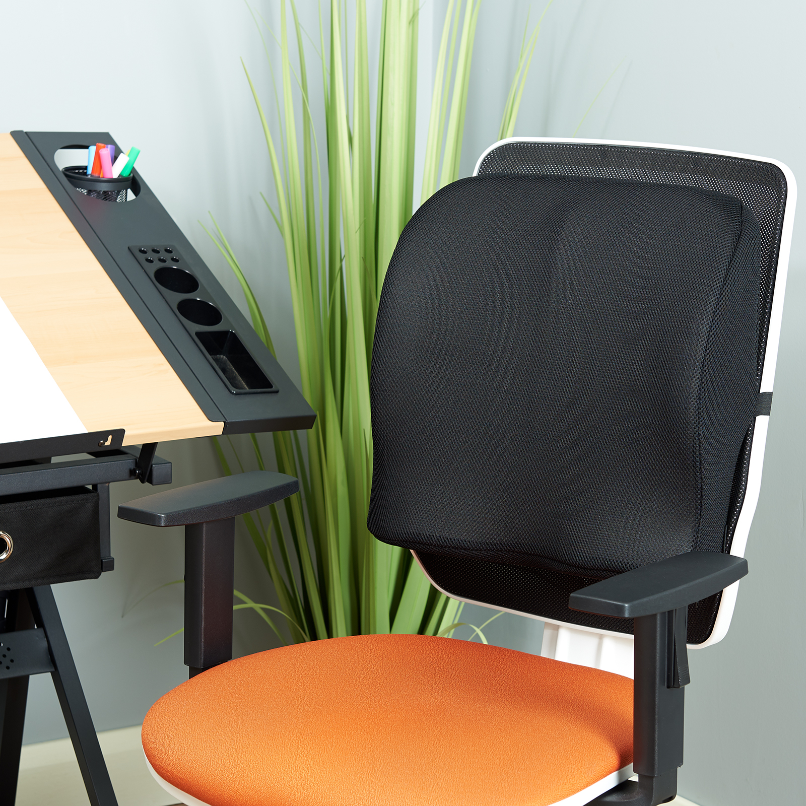 Details About 3d Mesh Memory Foam Seat Cushion Lower Back Lumbar Support Car Office Desk Chair