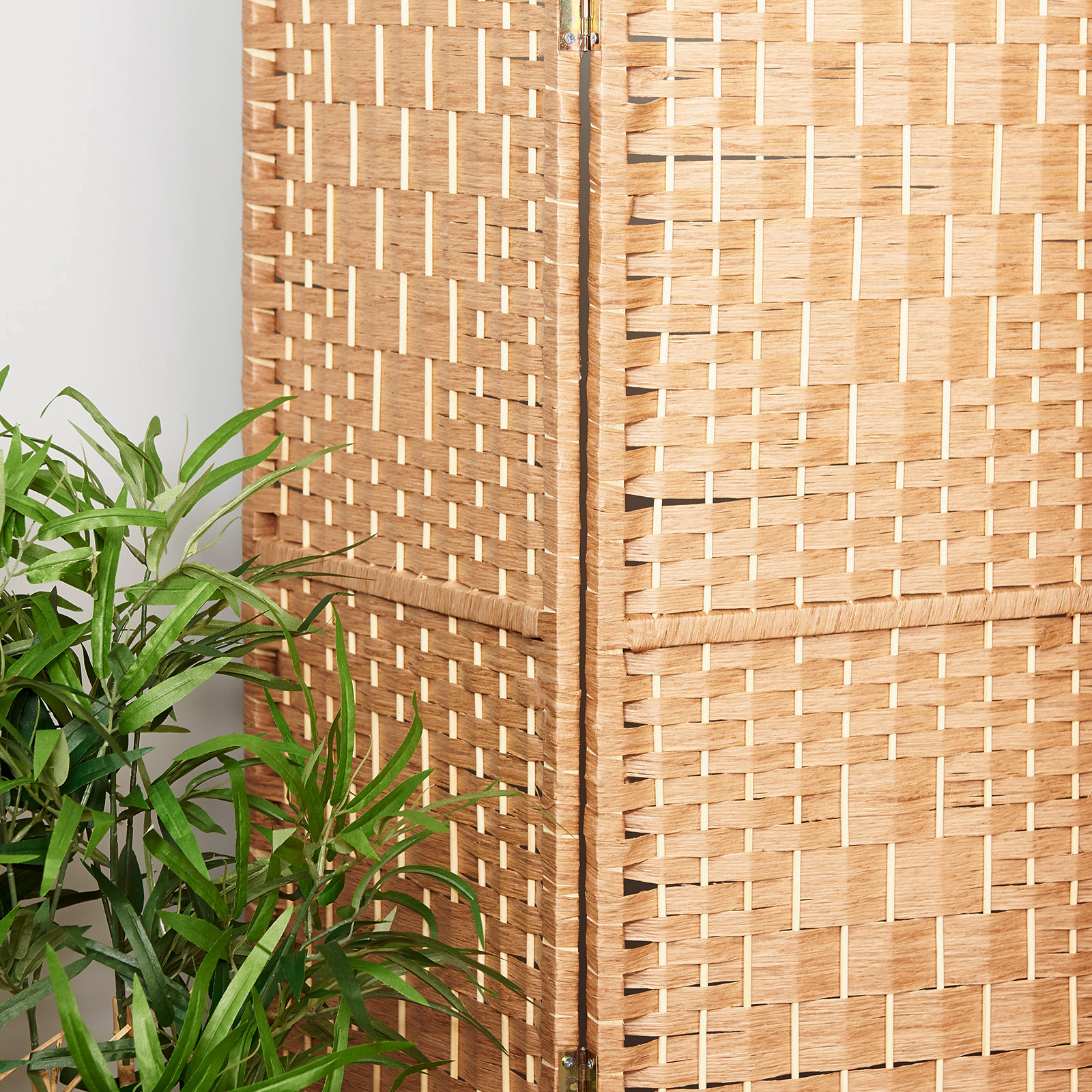 SOLID WEAVE HAND MADE WICKER FOLDING ROOM DIVIDER SEPARATOR/PRIVACY