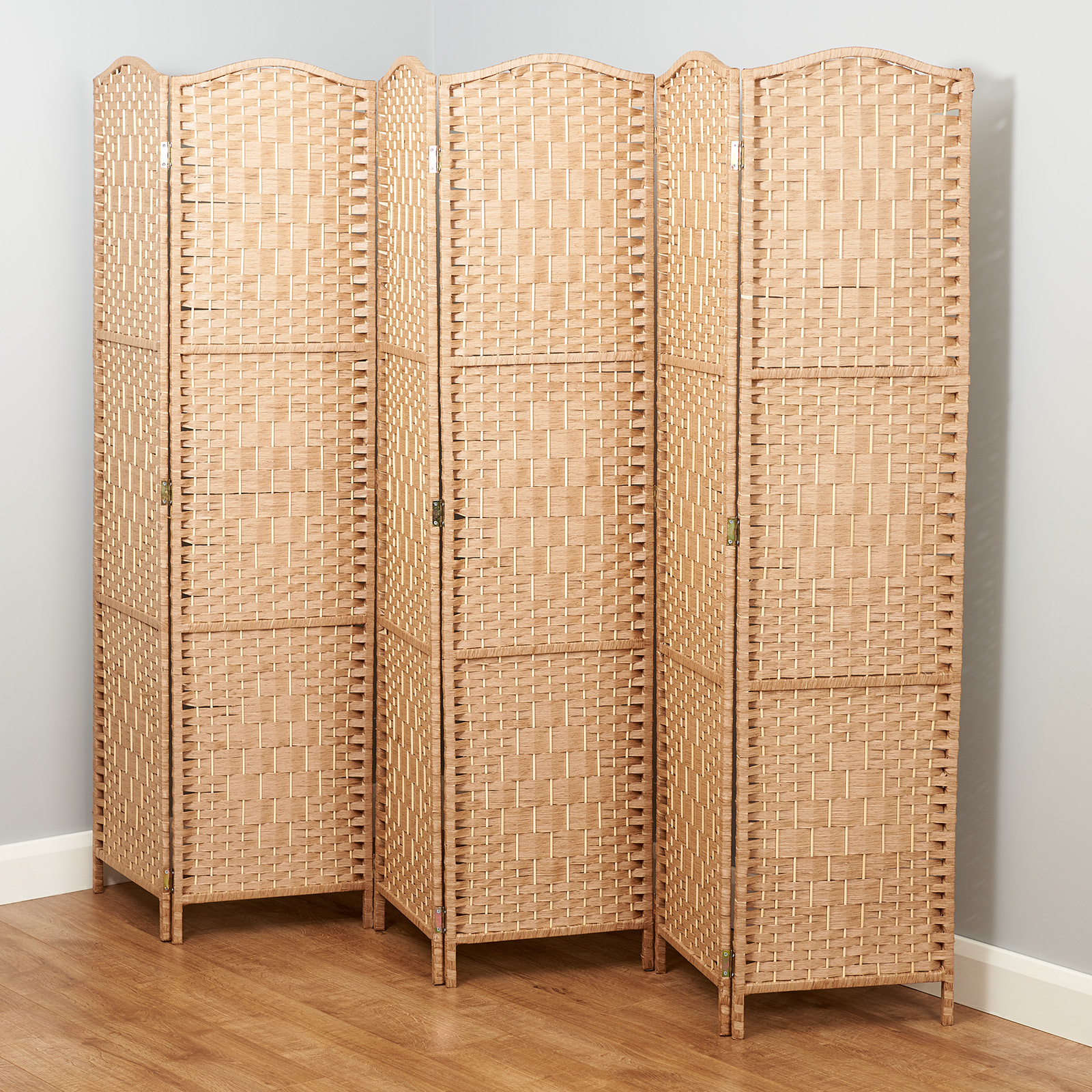 SOLID WEAVE HAND MADE WICKER FOLDING ROOM DIVIDER SEPARATOR/PRIVACY