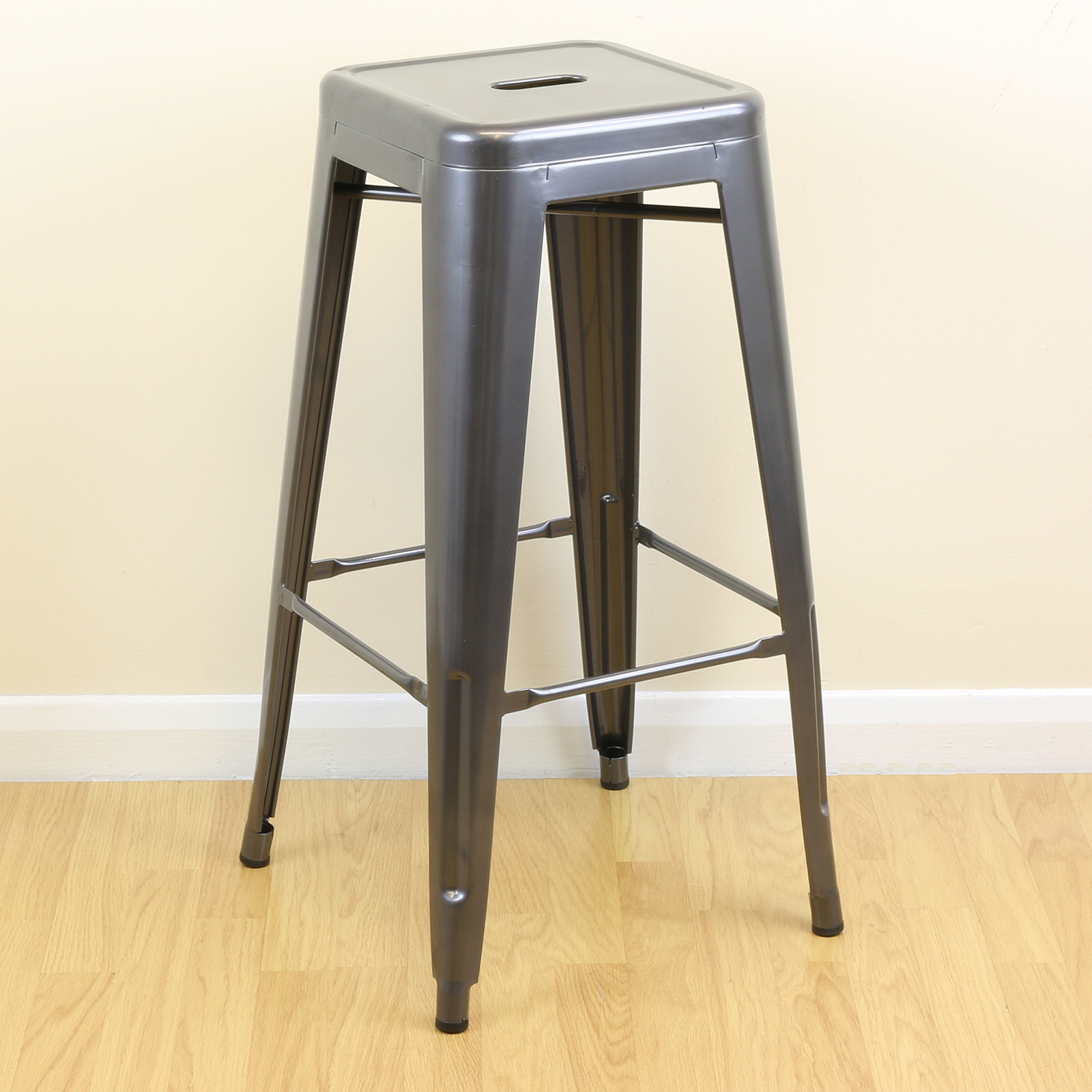 Set of 4/Four Hartleys Gunmetal High Stools Industrial Breakfast Bar