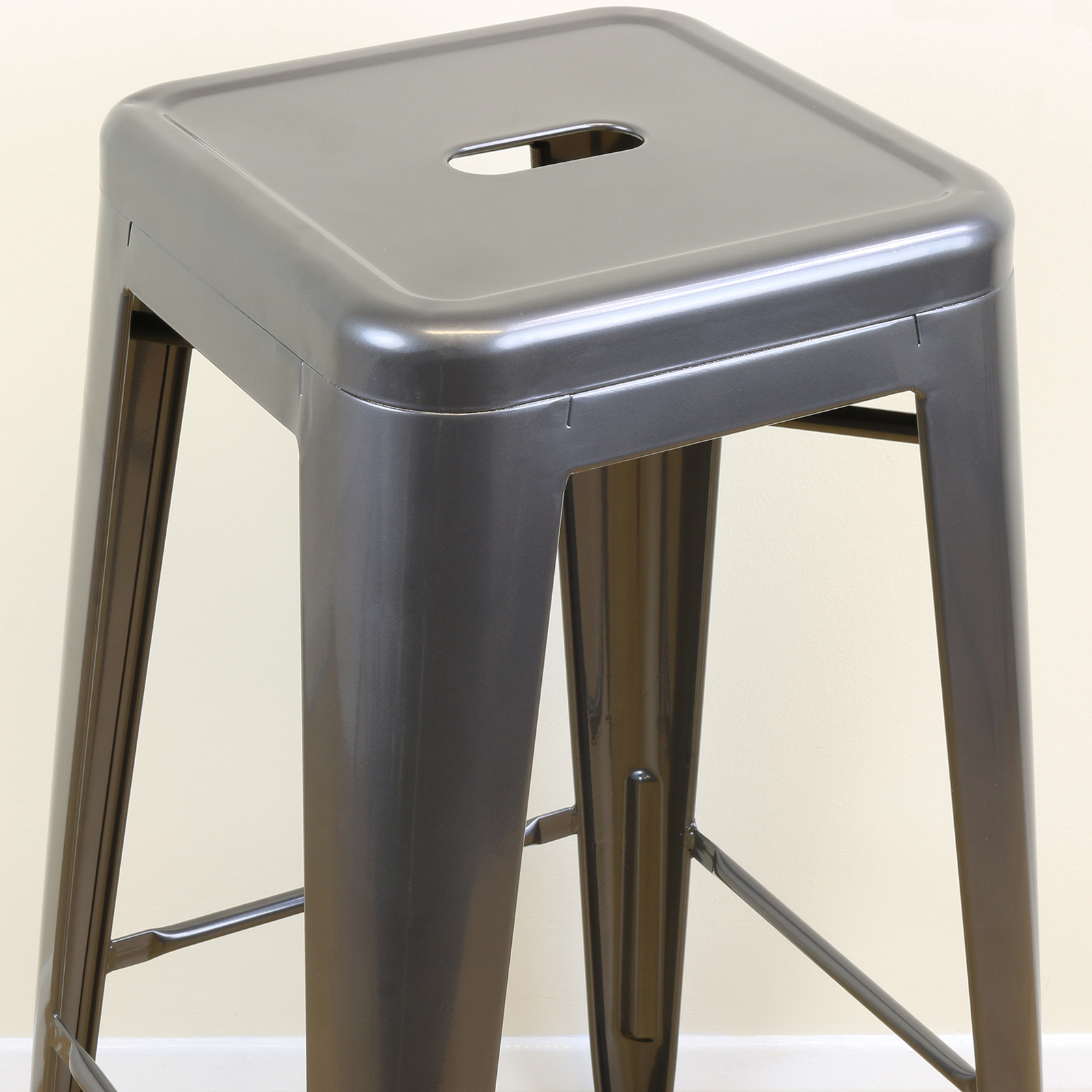 Set of 4/Four Hartleys Gunmetal High Stools Industrial Breakfast Bar