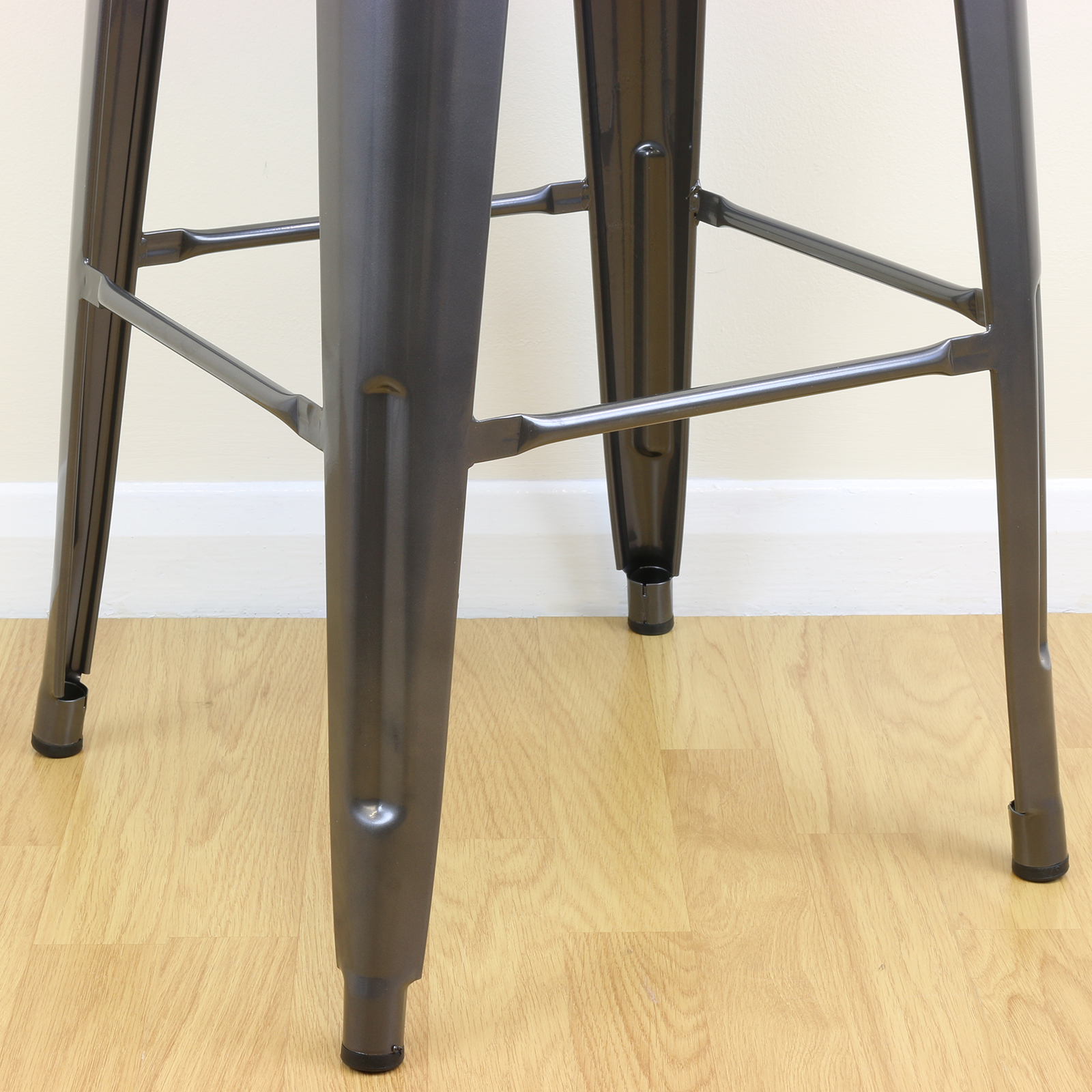 Set of 4/Four Hartleys Gunmetal High Stools Industrial Breakfast Bar