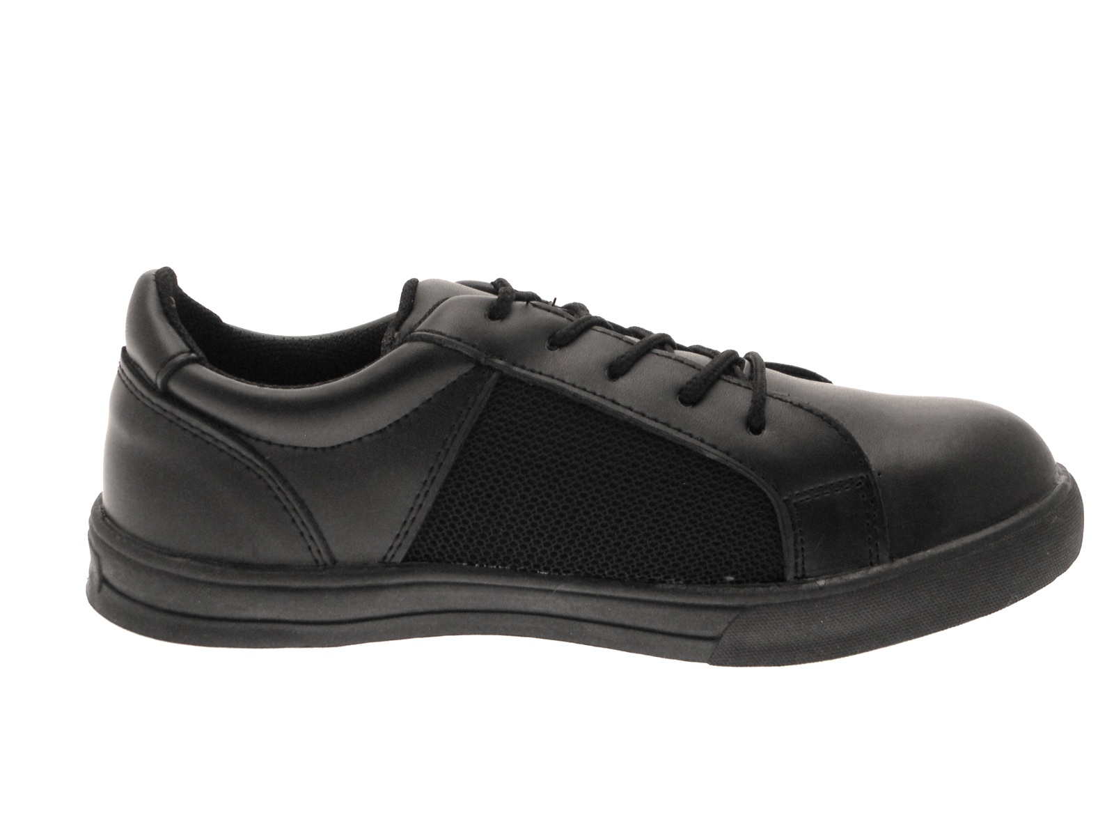 black leather smart trainers