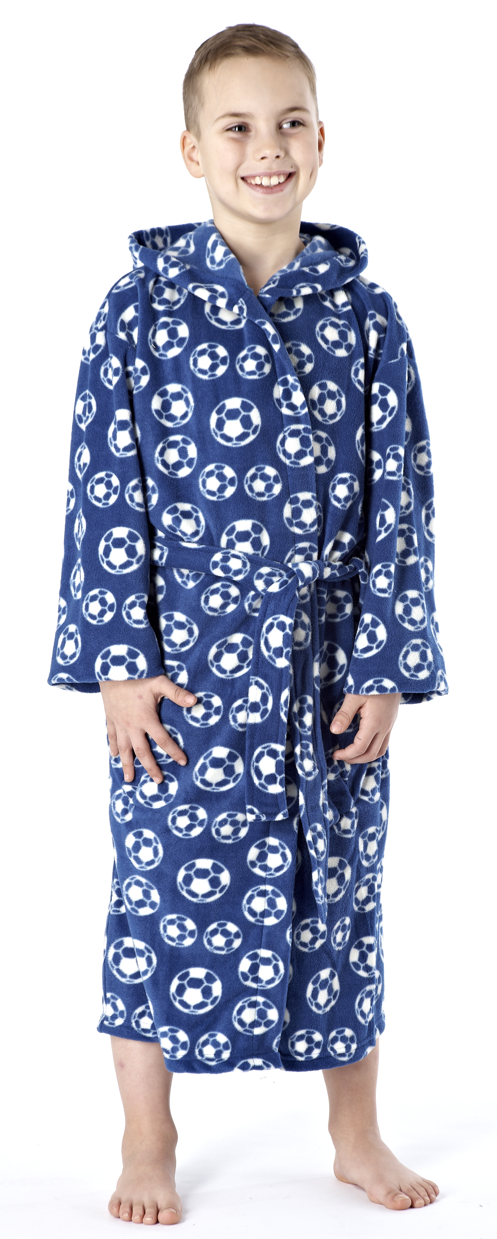 Kids Boys Fleece Bath Robe Dressing Gown Housecoat 