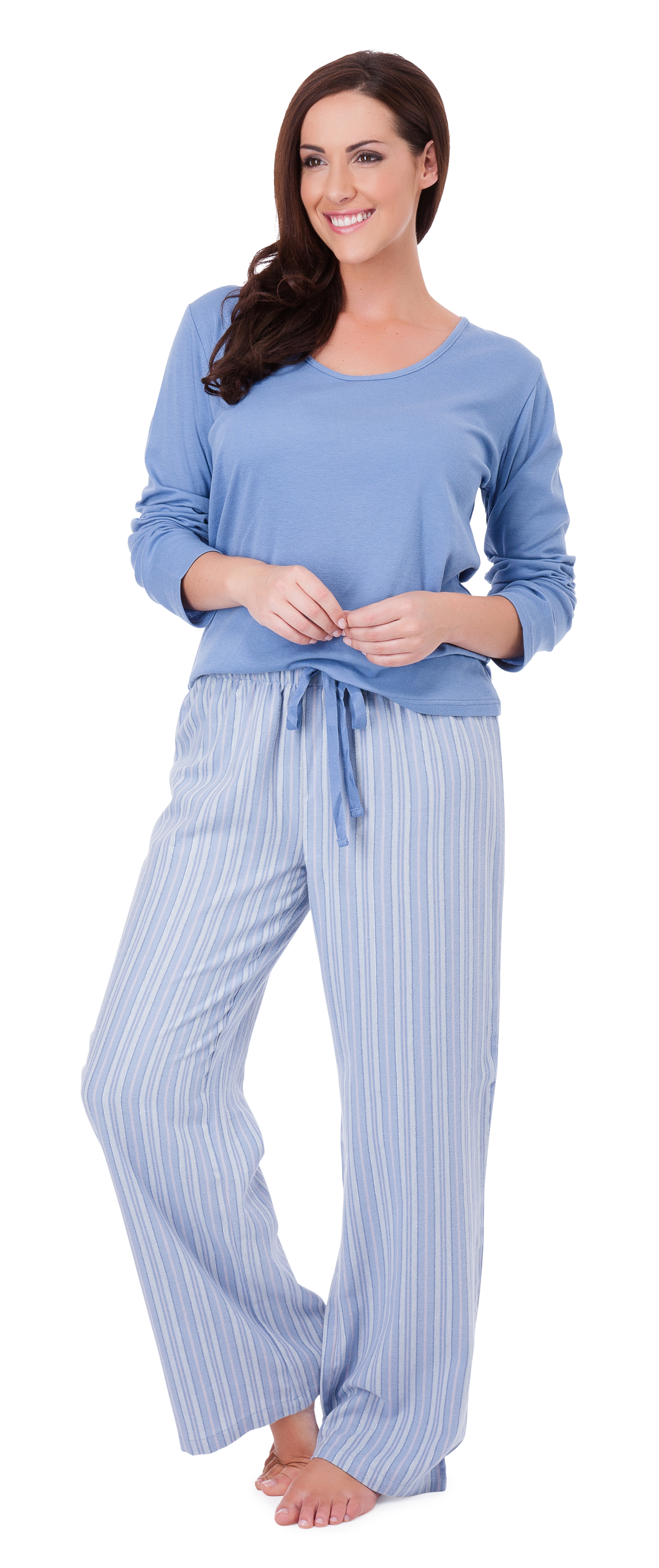 Womens Long Pyjamas 2 Piece Set Long Sleeved Nightwear Ladies Pjs Size ...