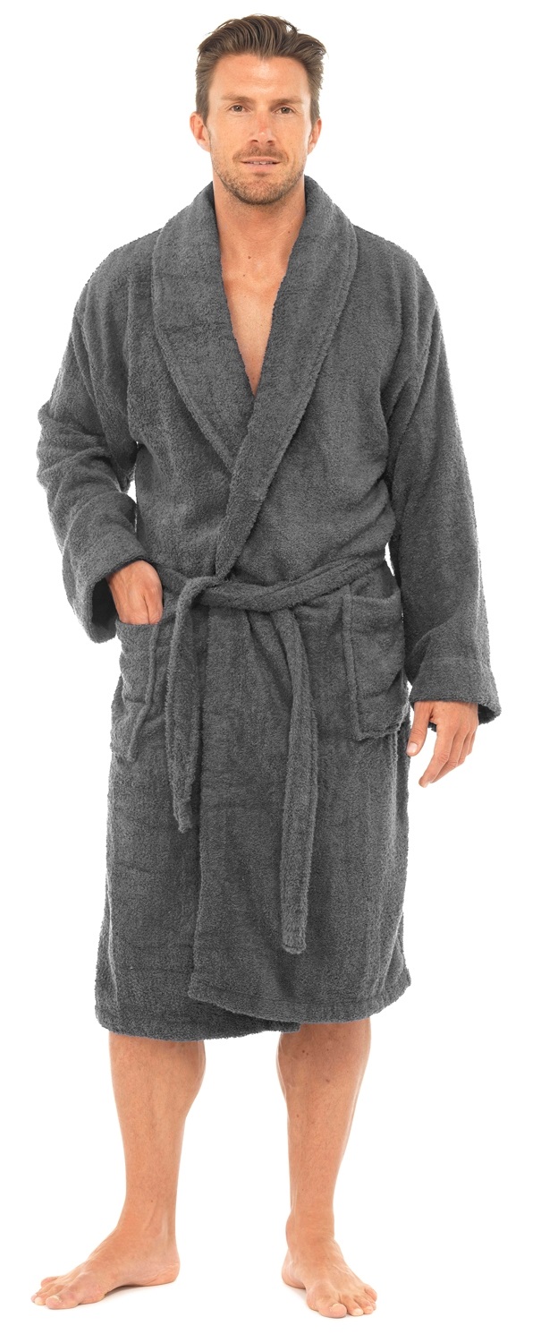 Mens Pure 100% Cotton Luxury Towelling Bath Robes Dressing Gowns Size ...