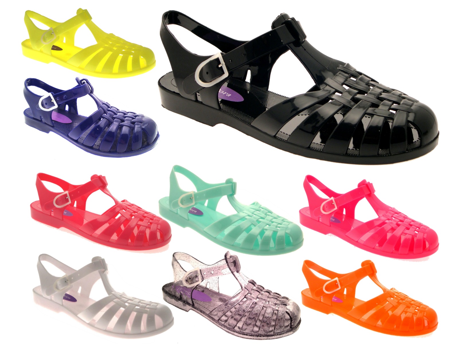 Girls Jelly Sandals Shoes Chunky Block Heel Diamante Kids Summer beach ...