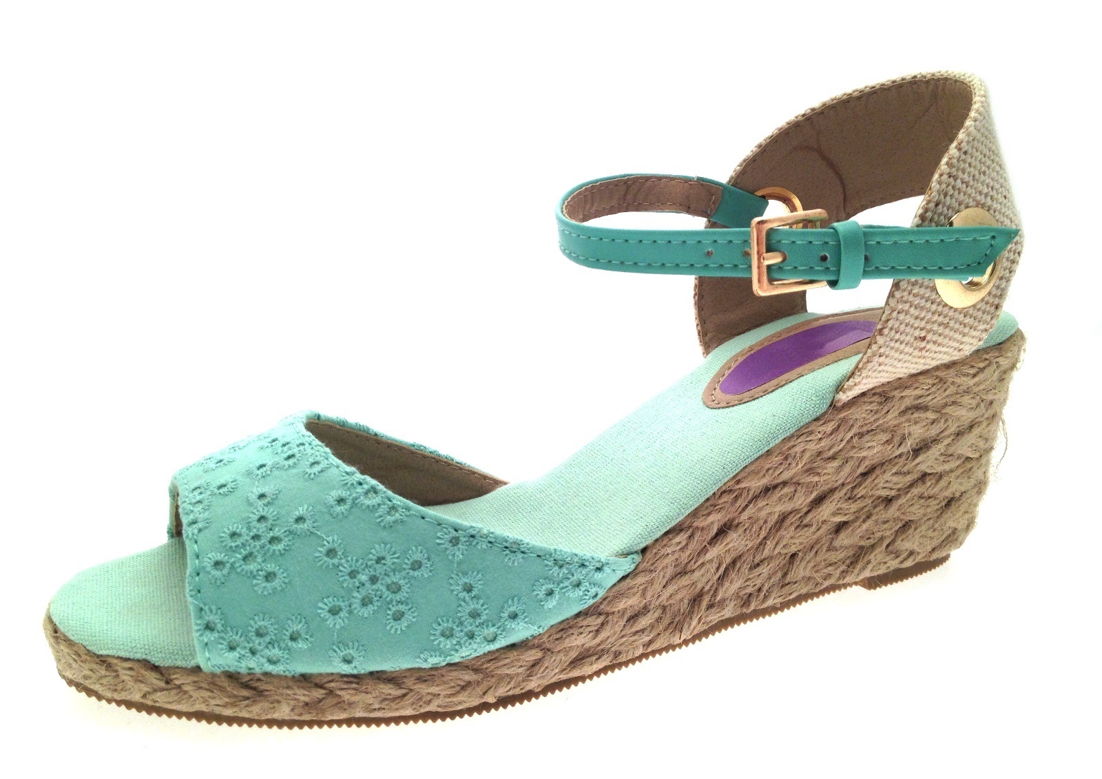 Damen Memory Foam Keilabsatz Sandalen Damen High Heel Hessische Wedges Sommerschuhe - Bild 14 von 88