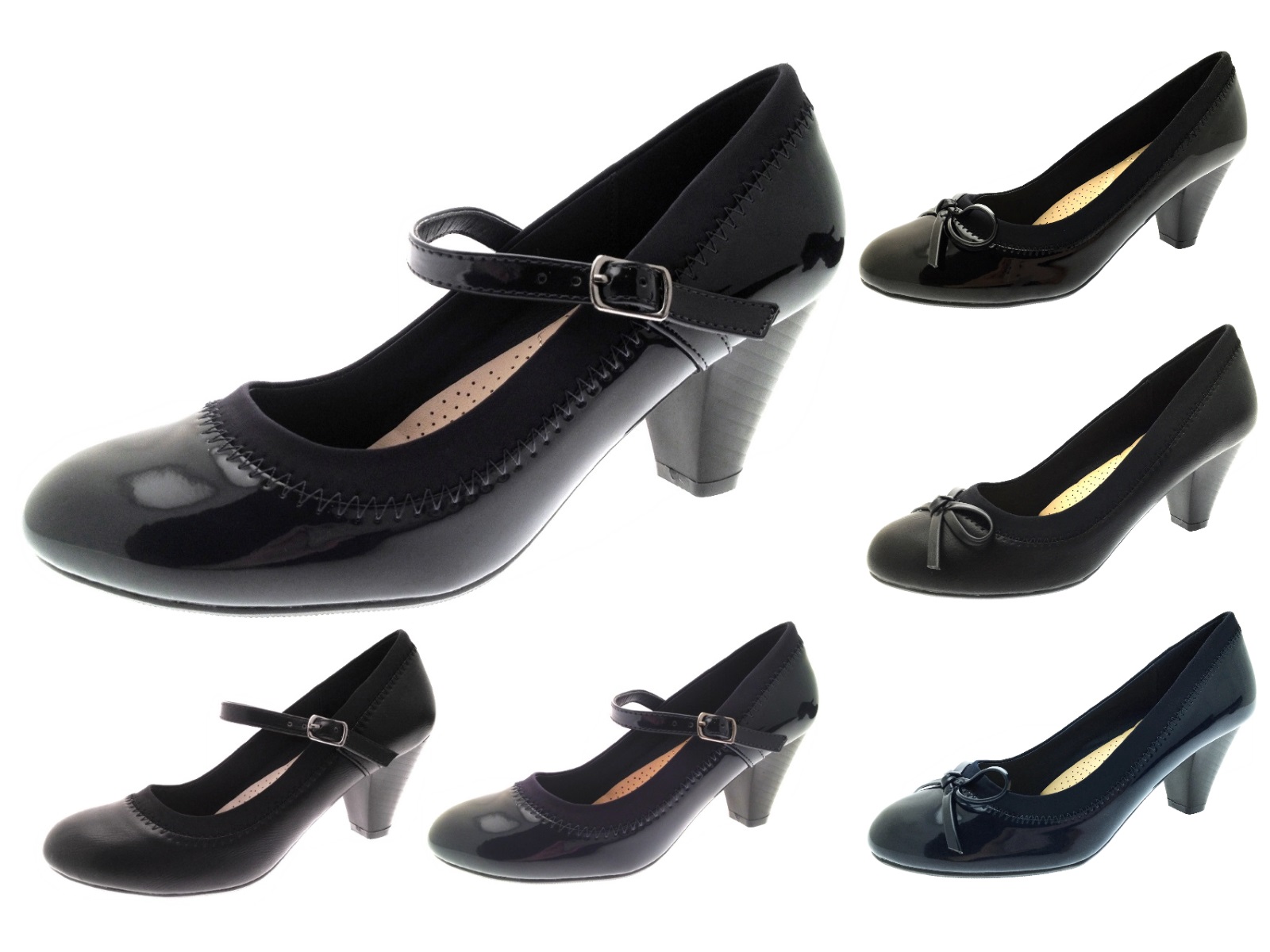 Womens Mary Jane Comfort Shoes Low Block Heel Casual Office Work