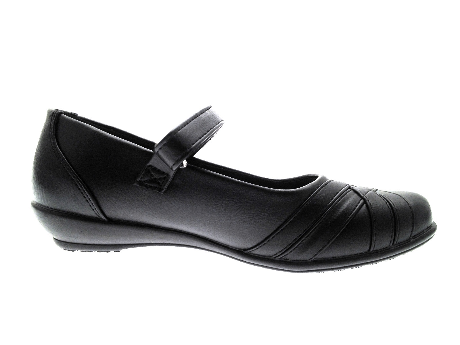Girls Black Faux Leather Embroidered School Shoes UK Kid Size 12,13 UK 1 /& 2